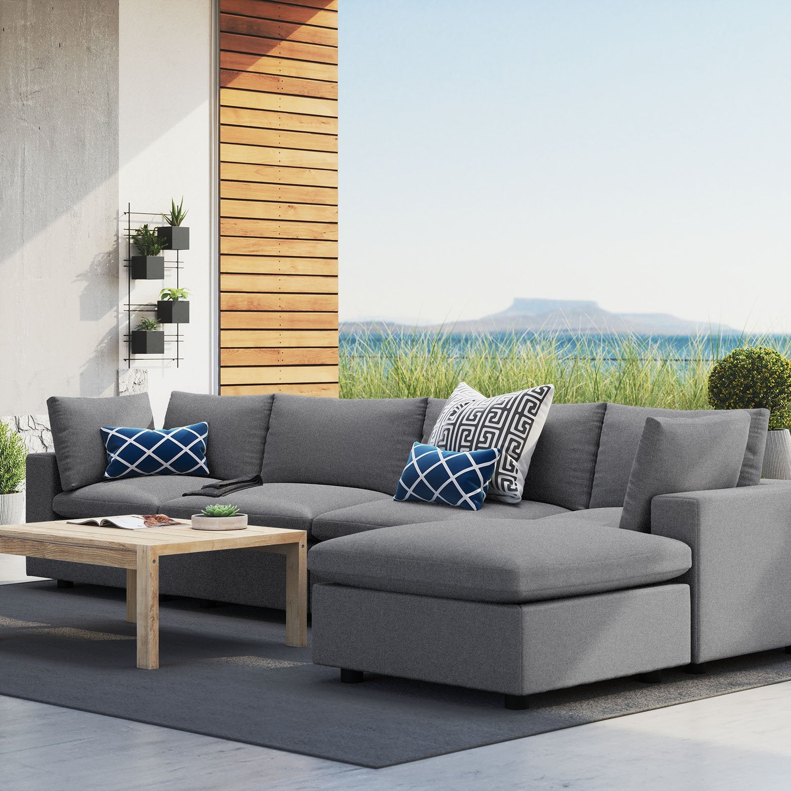 Commix 5-Piece Sunbrella® Outdoor Patio Sectional Sofa - East Shore Modern Home Furnishings