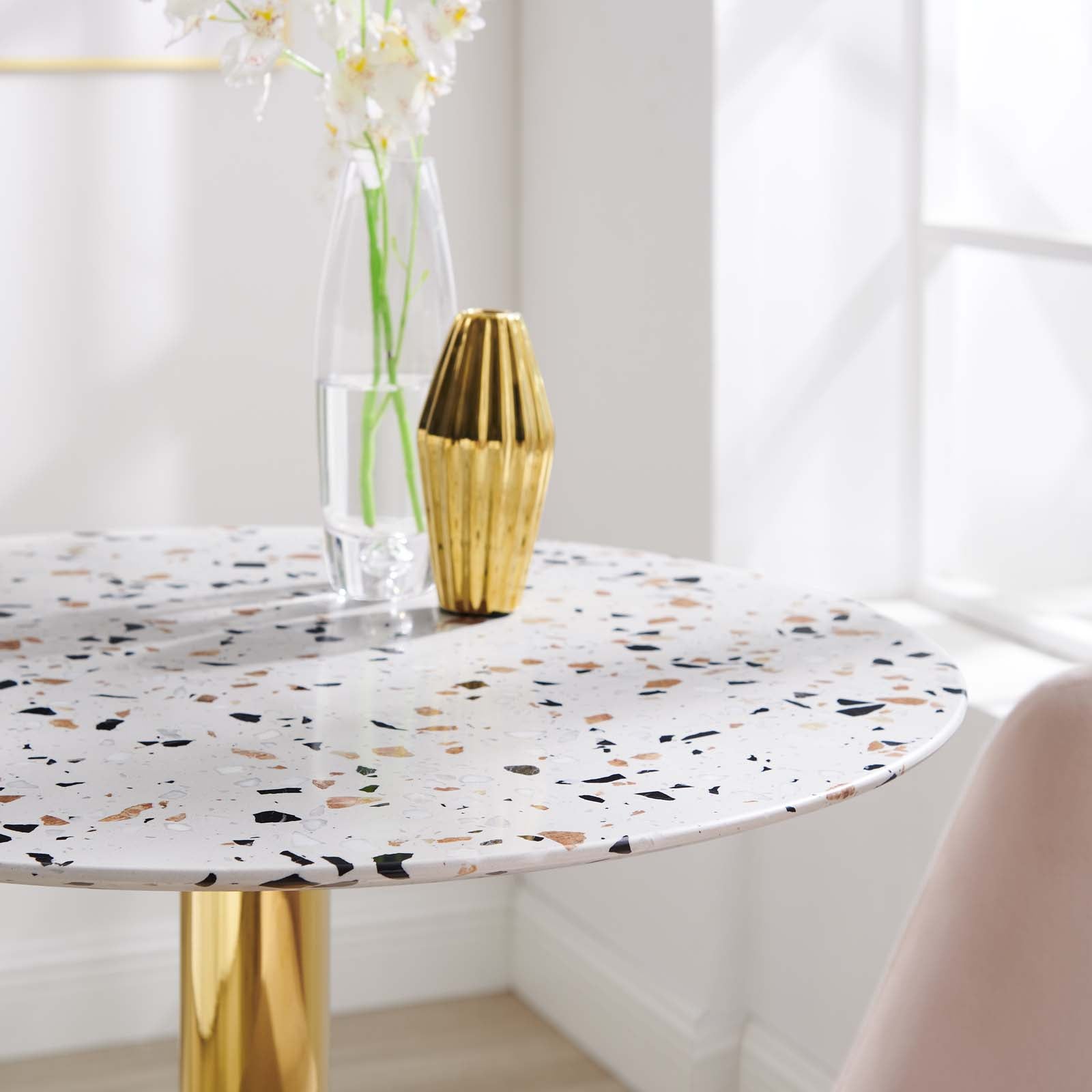 Verne 28" Round Terrazzo Dining Table - East Shore Modern Home Furnishings