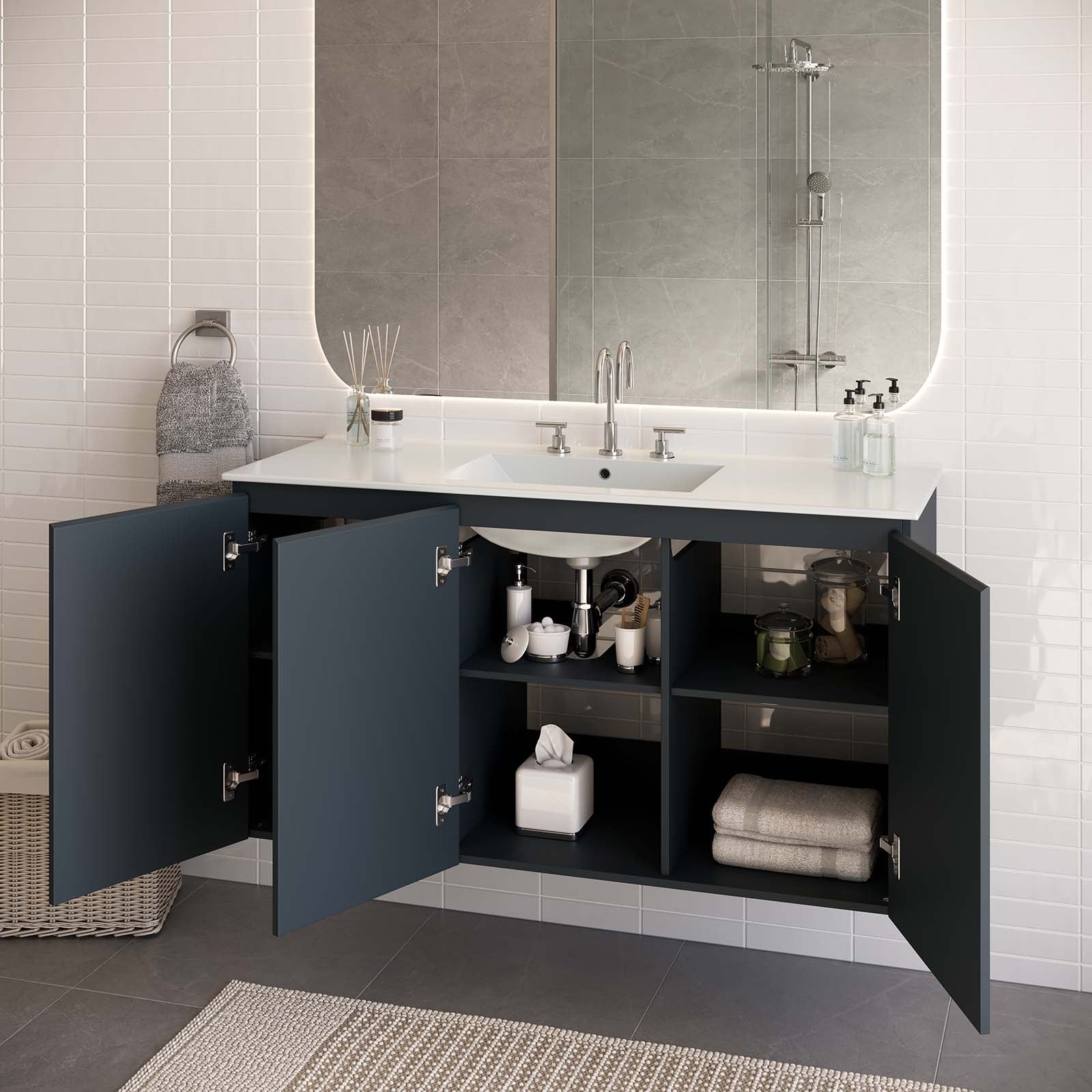 Bryn 48" Wall-Mount Bathroom Vanity - East Shore Modern Home Furnishings