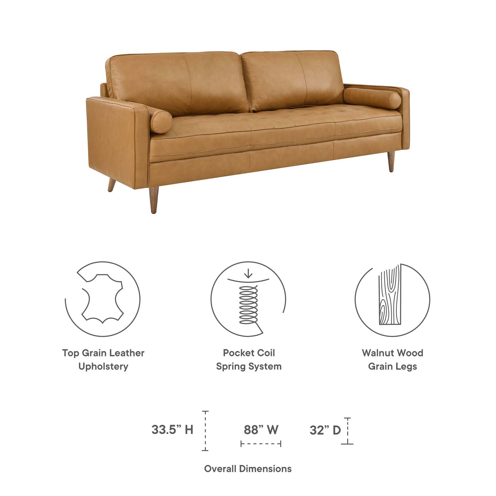 Valour upholstered online faux leather sofa