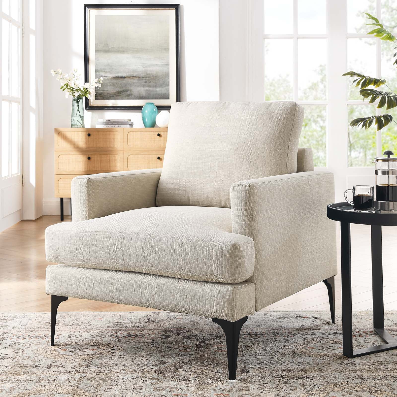 Evermore Upholstered Fabric Armchair - East Shore Modern Home Furnishings