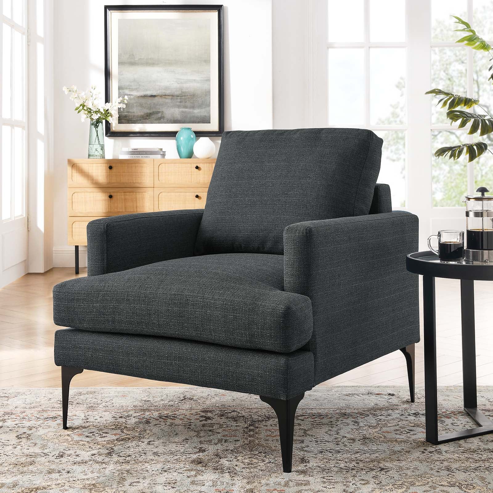 Evermore Upholstered Fabric Armchair - East Shore Modern Home Furnishings