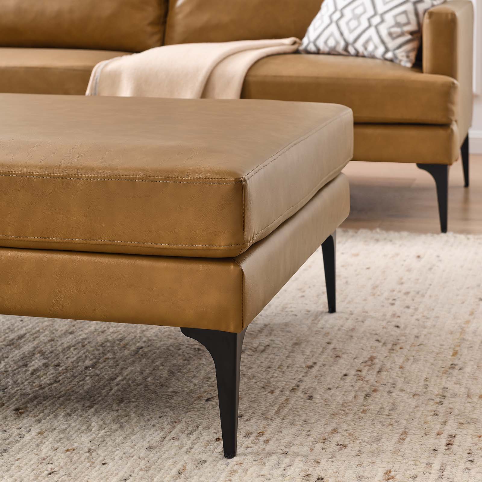 Evermore Vegan Leather Ottoman - East Shore Modern Home Furnishings