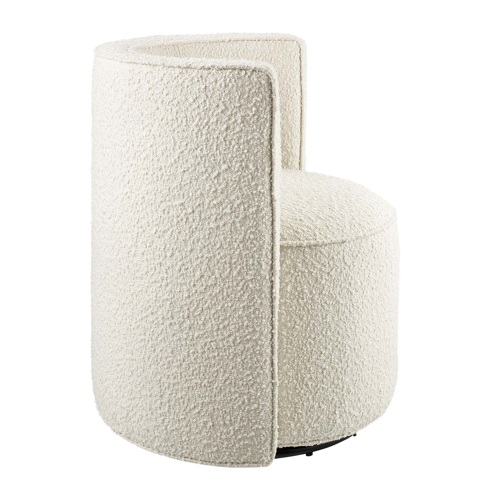 Della Boucle Fabric Swivel Chair - East Shore Modern Home Furnishings