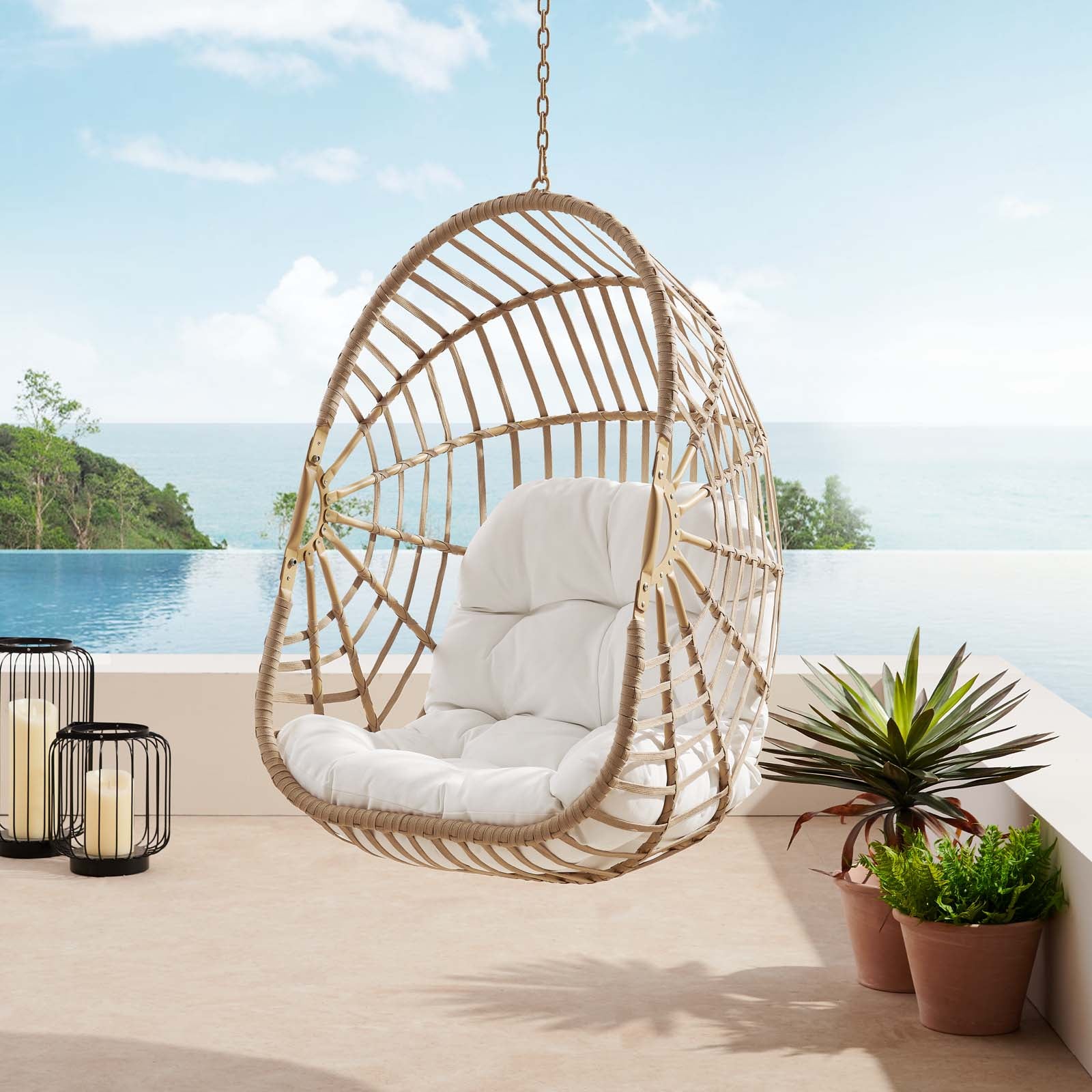 Outdoor hanging chair without stand best sale