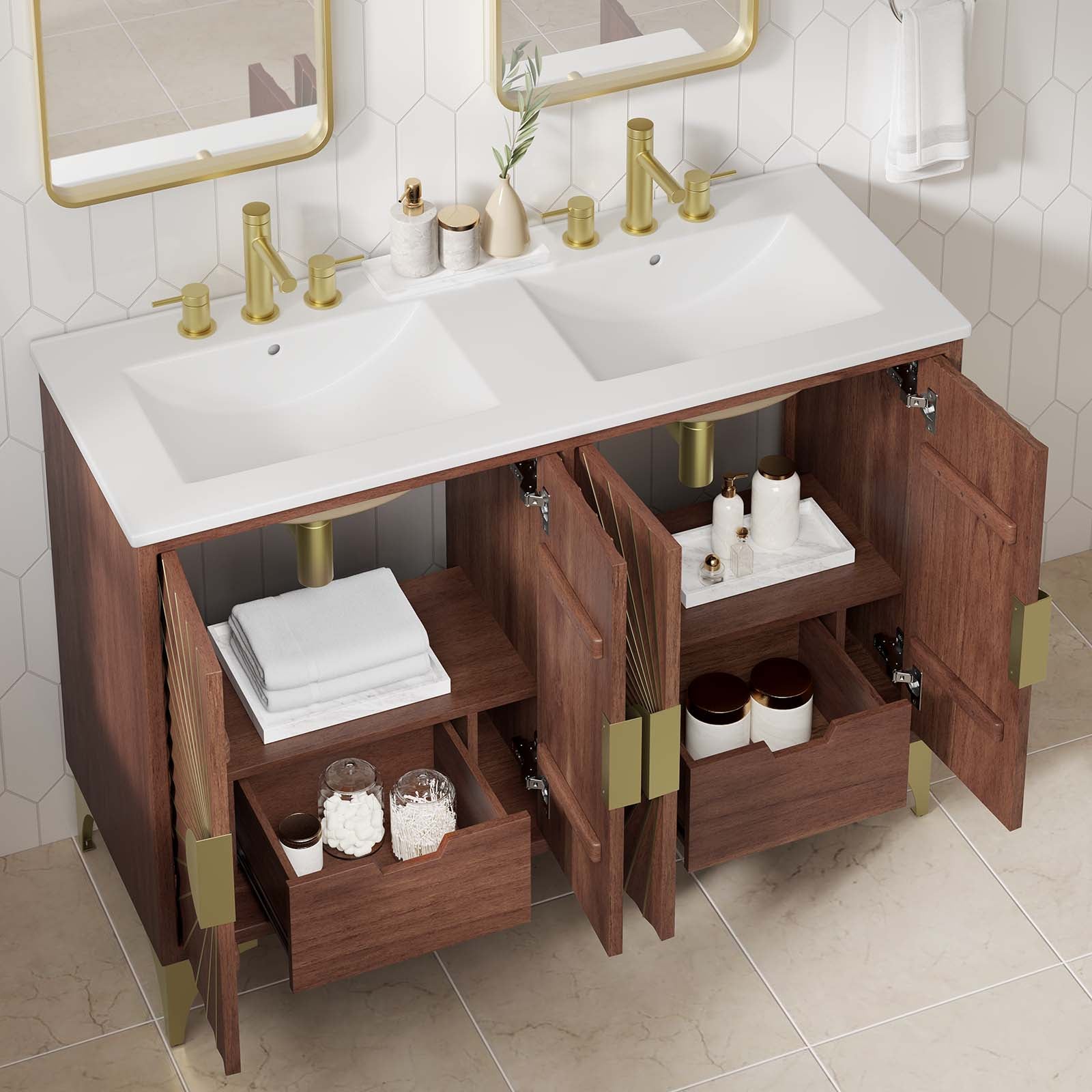 Daylight 48" Double Sink Bathroom Vanity - East Shore Modern Home Furnishings