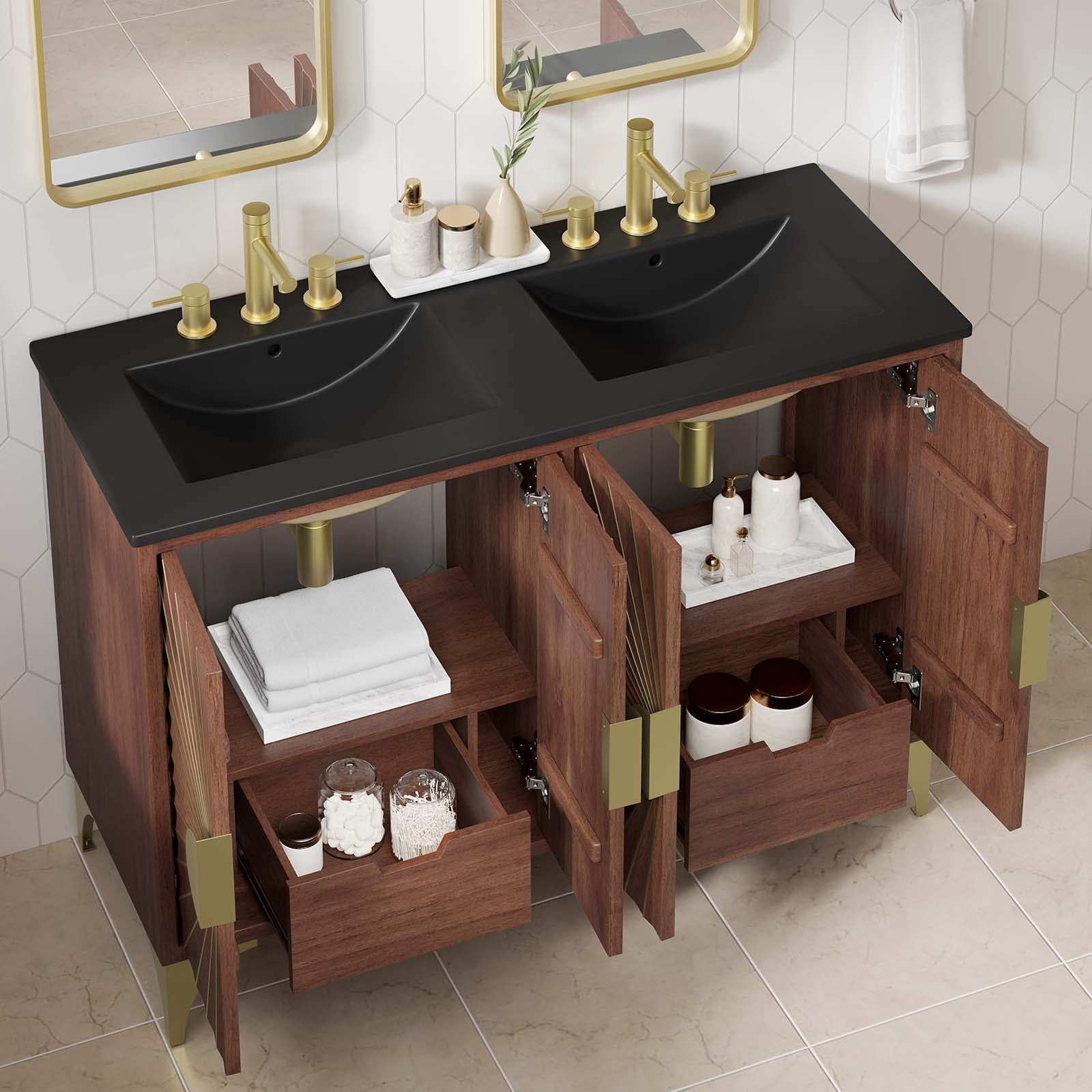 Daylight 48" Double Sink Bathroom Vanity - East Shore Modern Home Furnishings