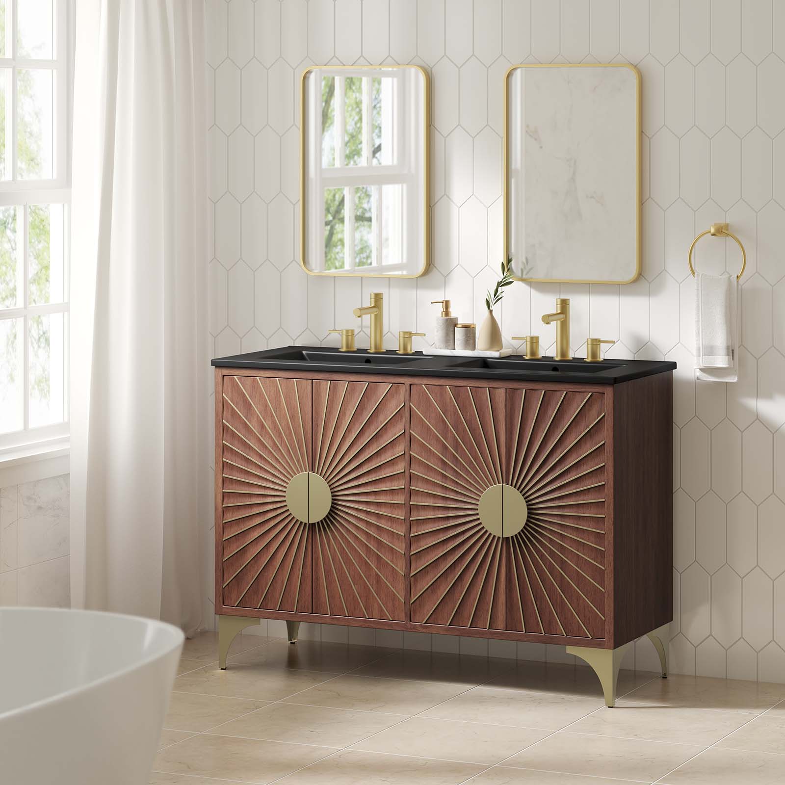 Daylight 48" Double Sink Bathroom Vanity - East Shore Modern Home Furnishings