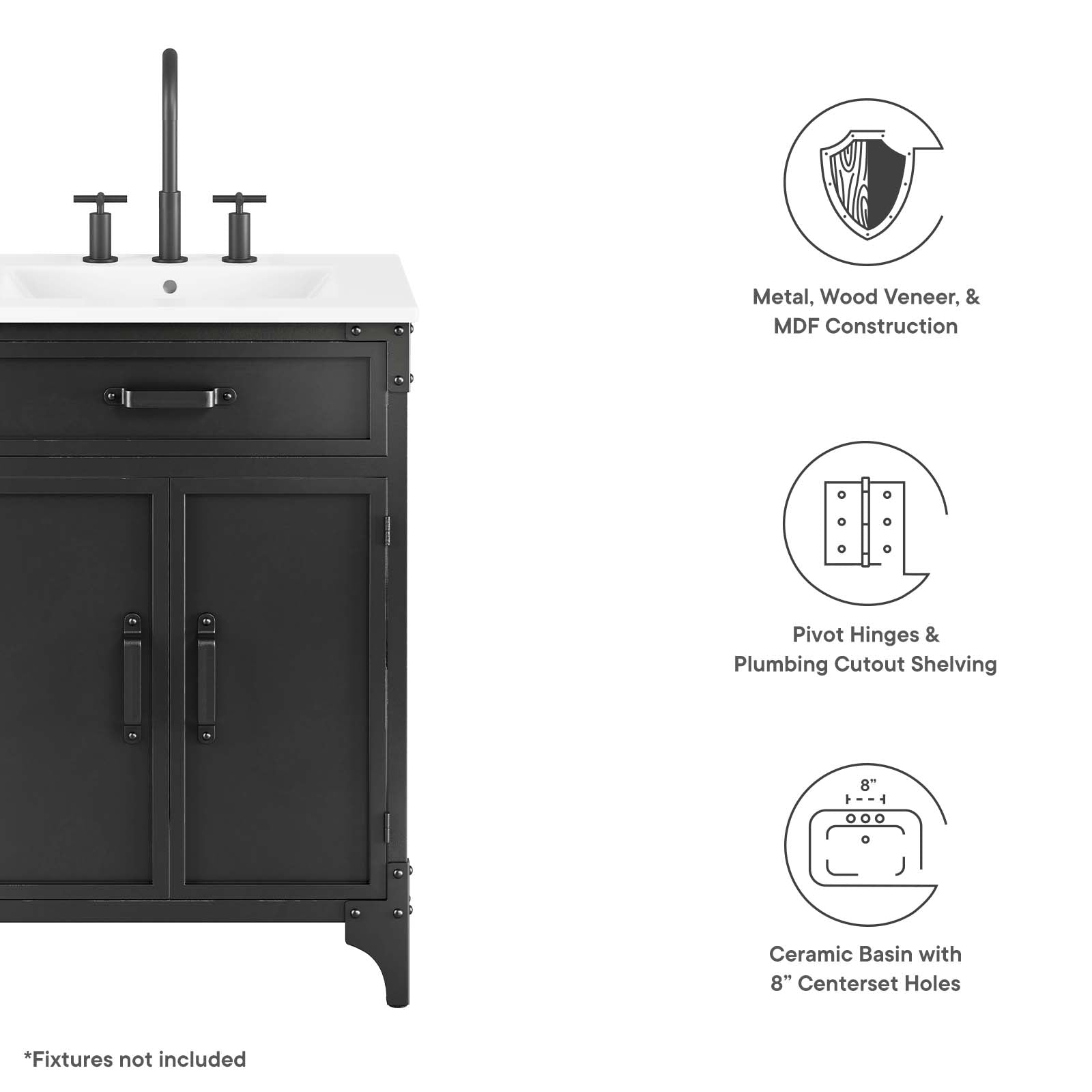 Steamforge 24" Bathroom Vanity - East Shore Modern Home Furnishings