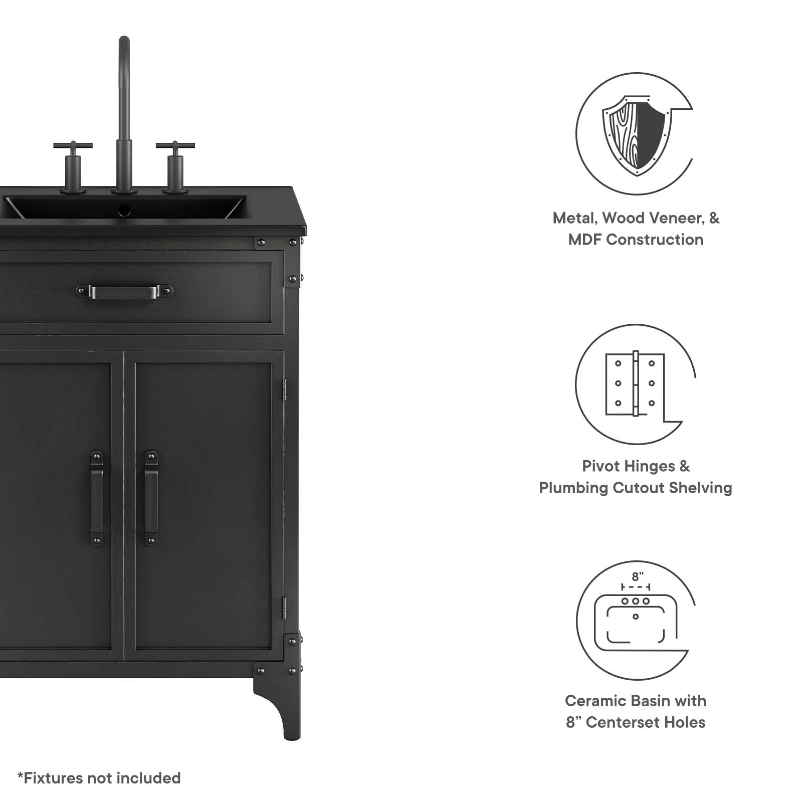 Steamforge 24" Bathroom Vanity - East Shore Modern Home Furnishings