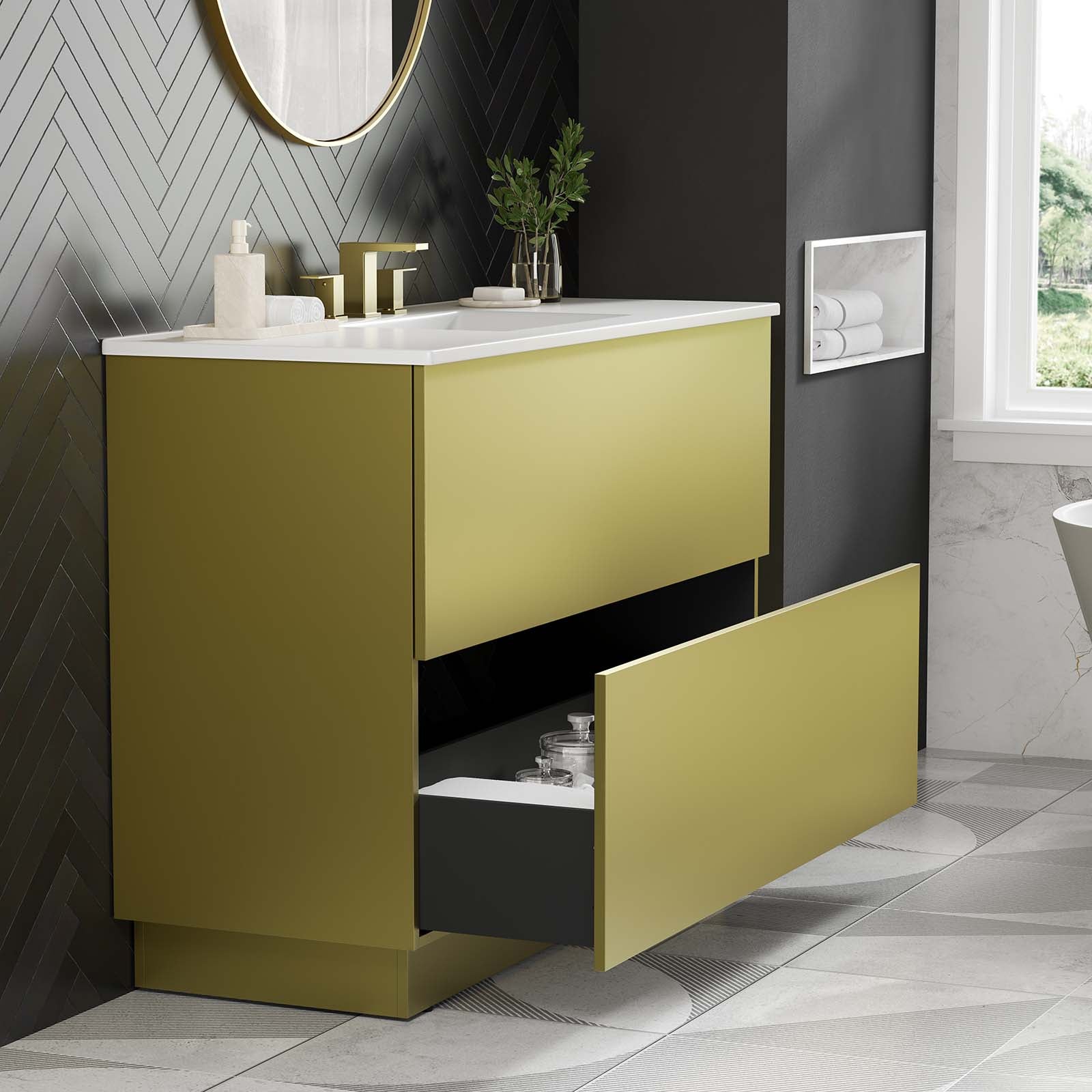 Quantum 48" Single Sink Bathroom Vanity - East Shore Modern Home Furnishings