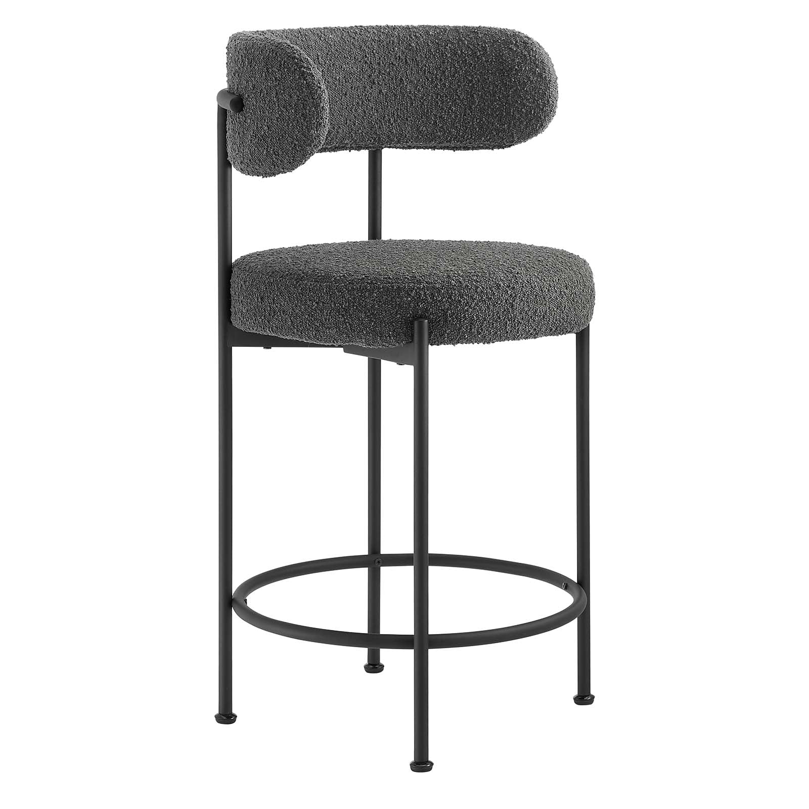 Albie Boucle Fabric Counter Stools - Set of 2 - East Shore Modern Home Furnishings