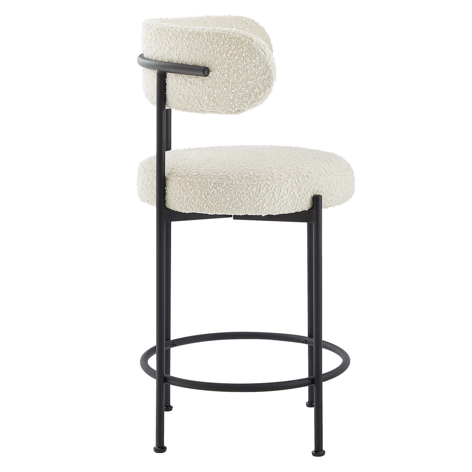 Albie Boucle Fabric Counter Stools - Set of 2 - East Shore Modern Home Furnishings