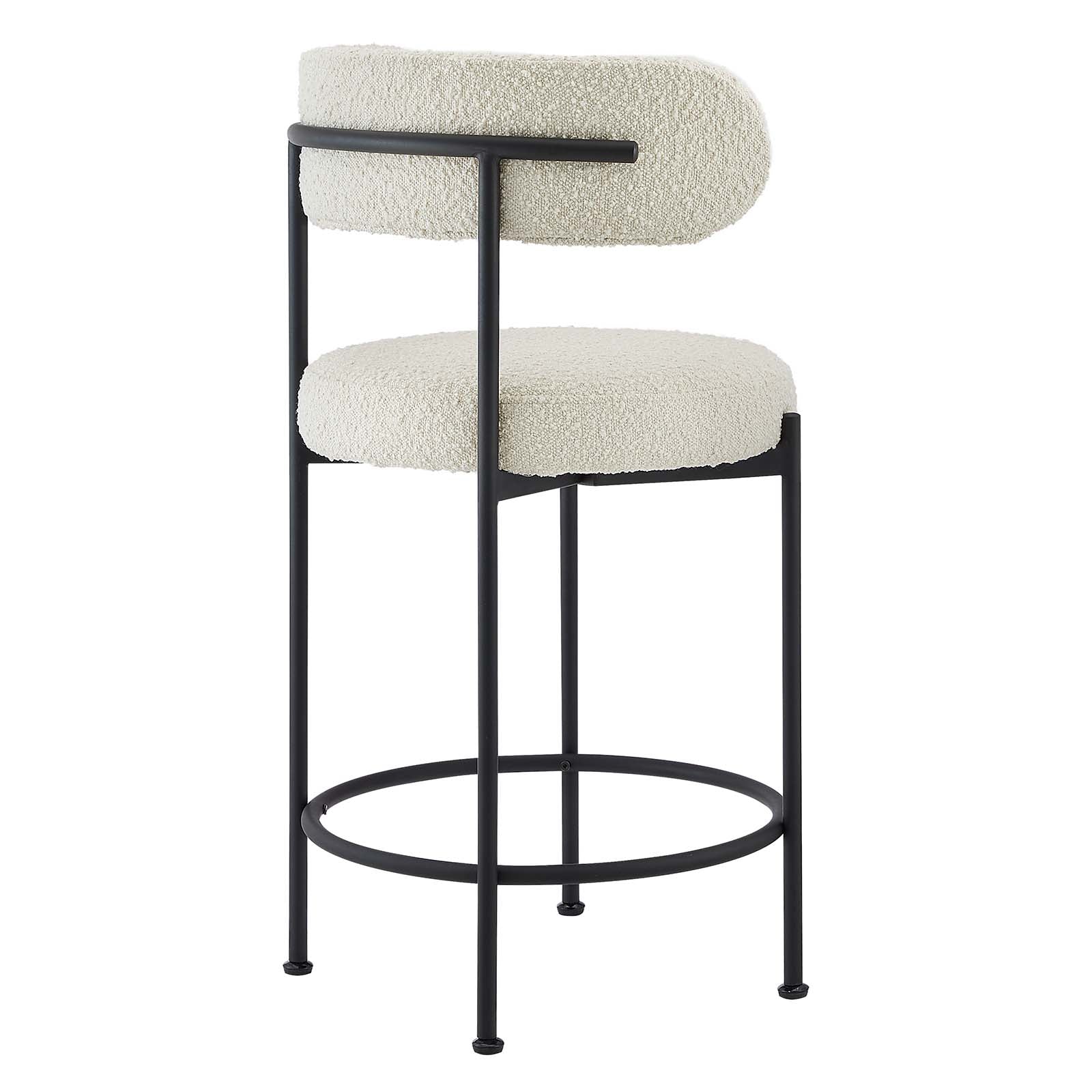 Albie Boucle Fabric Counter Stools - Set of 2 - East Shore Modern Home Furnishings