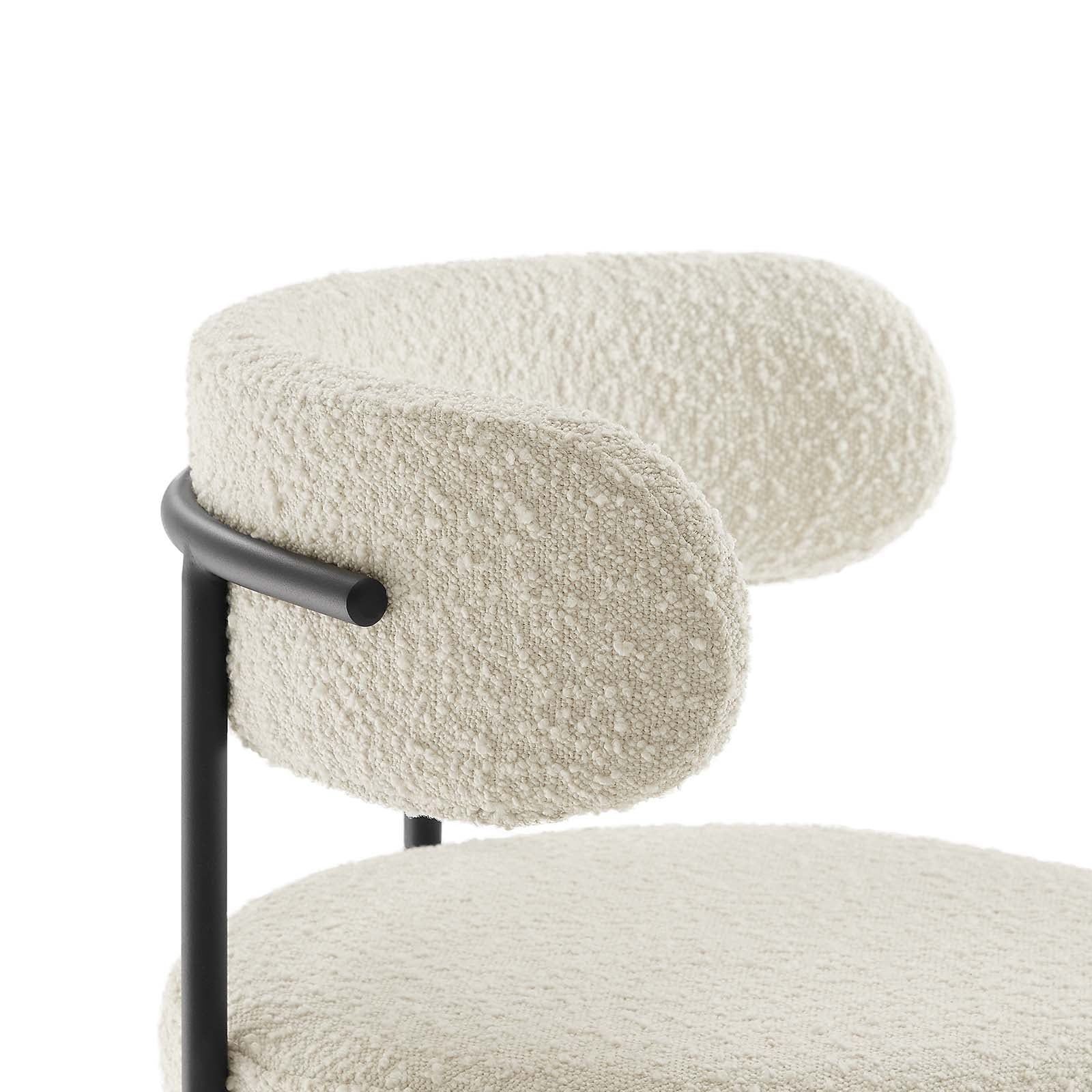 Albie Boucle Fabric Counter Stools - Set of 2 - East Shore Modern Home Furnishings