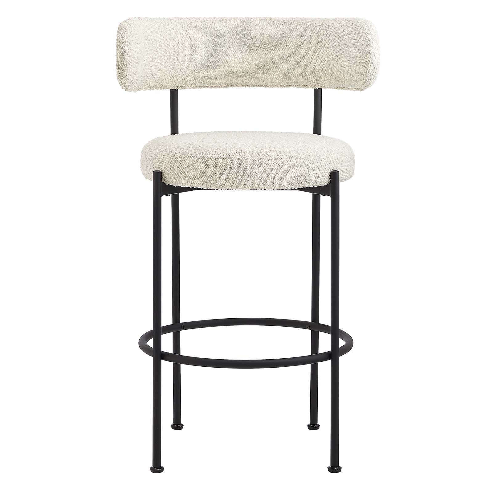 White fabric bar online stools