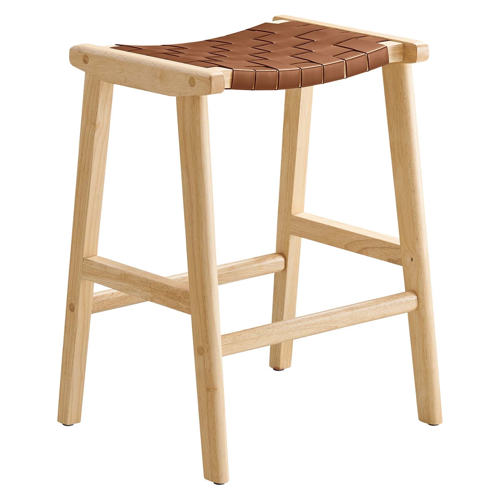 Wood and leather counter stools hot sale