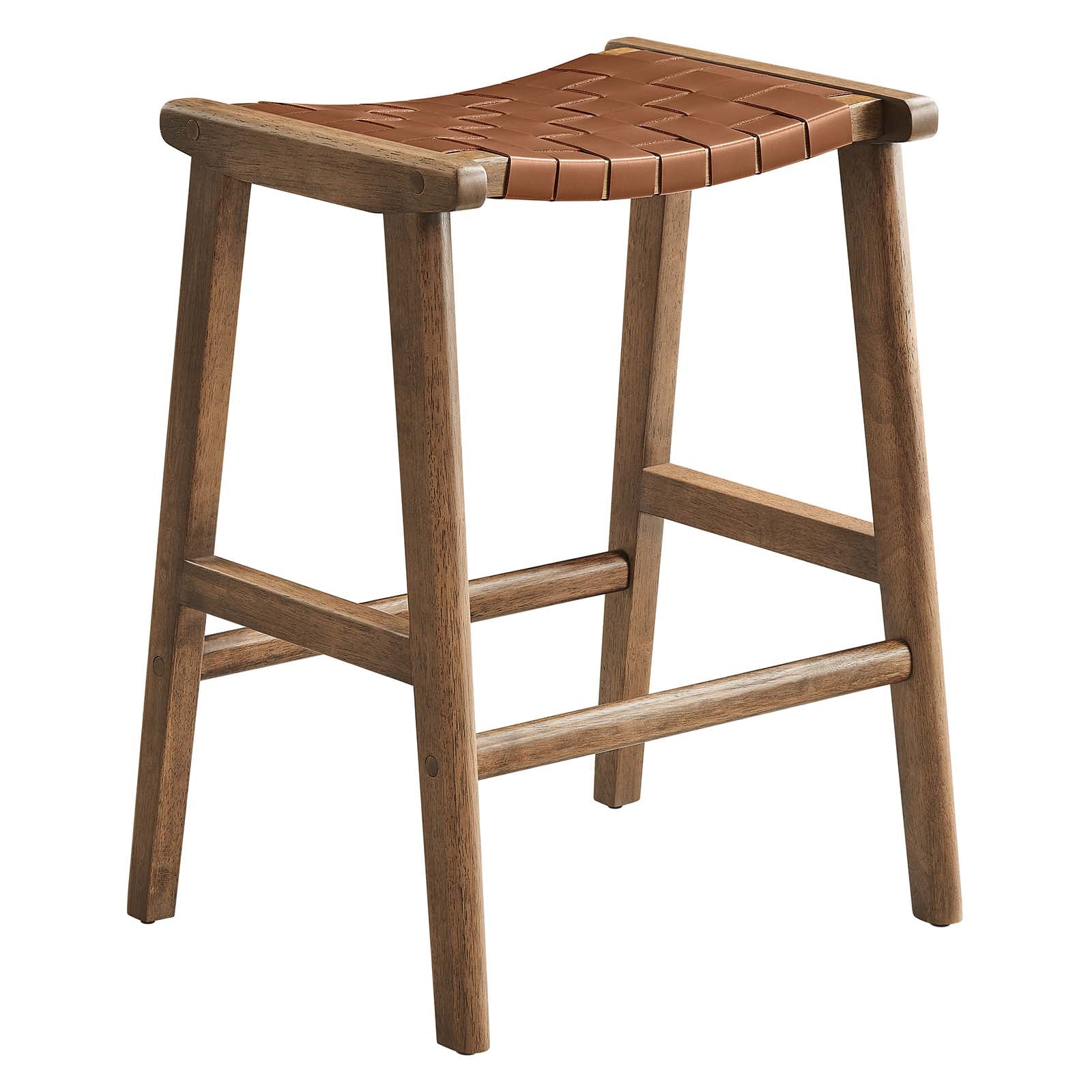 Leather woven counter stool hot sale