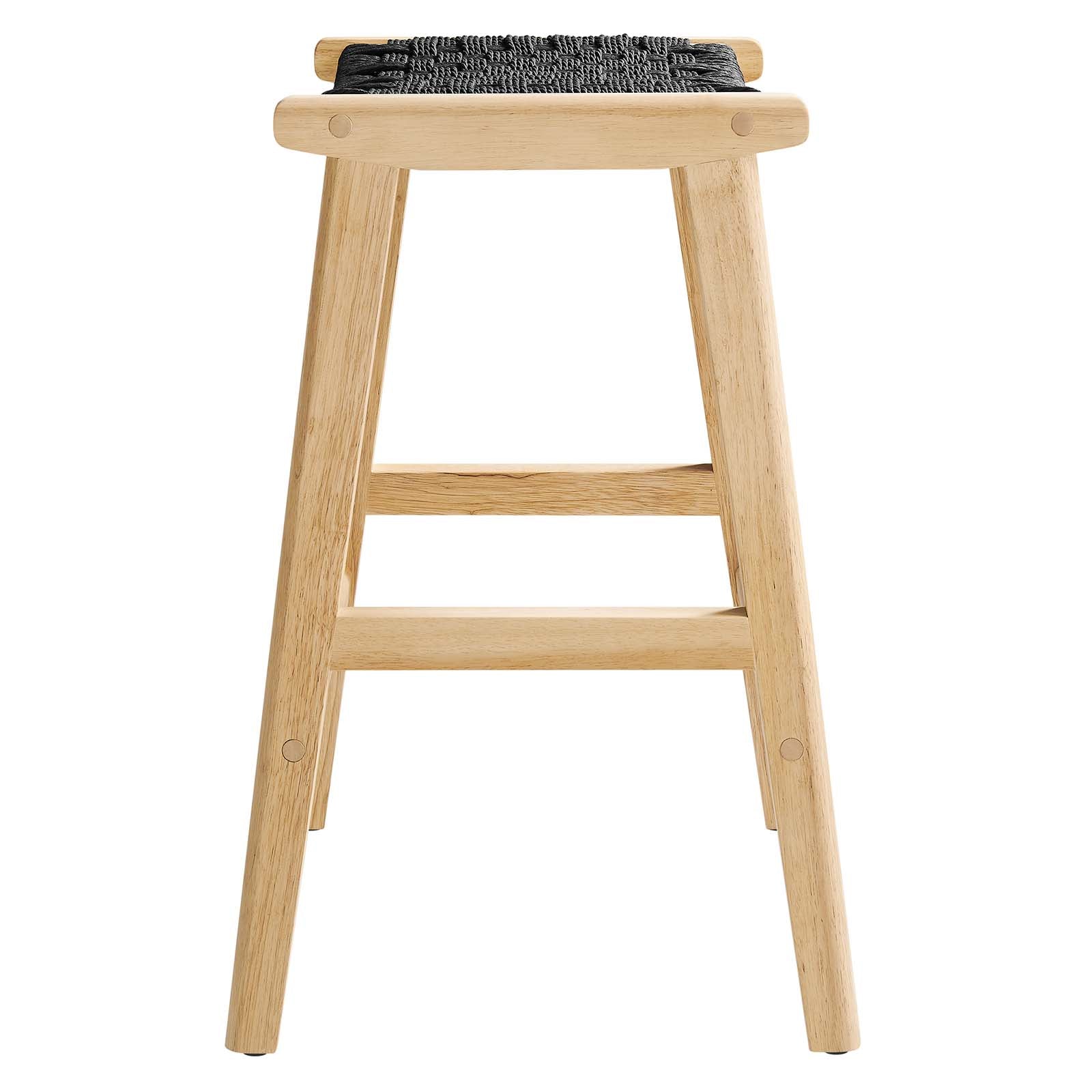 Saorise Woven Rope Wood Counter Stool - Set of 2