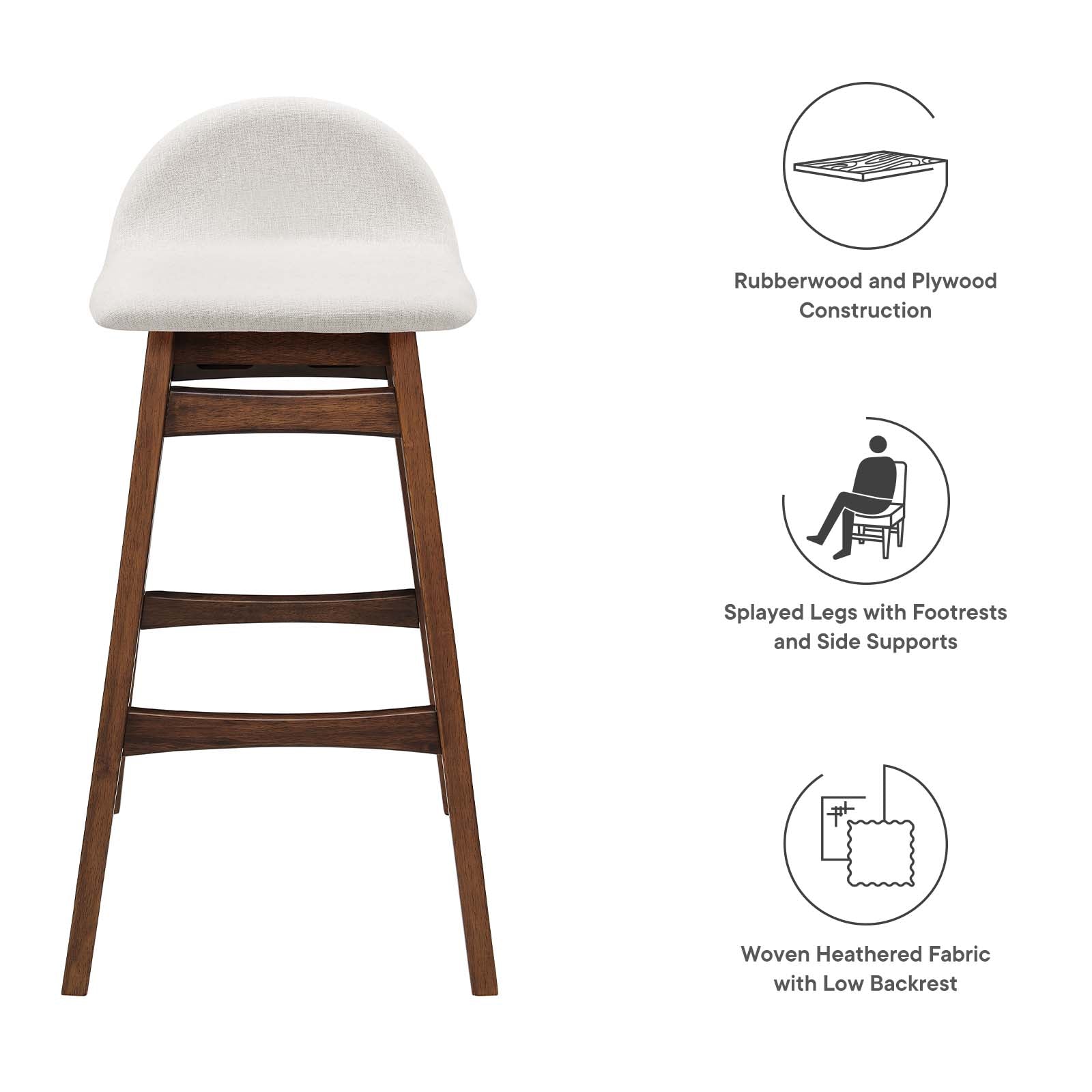 Juno Wood Bar Stool - Set of 2 - East Shore Modern Home Furnishings