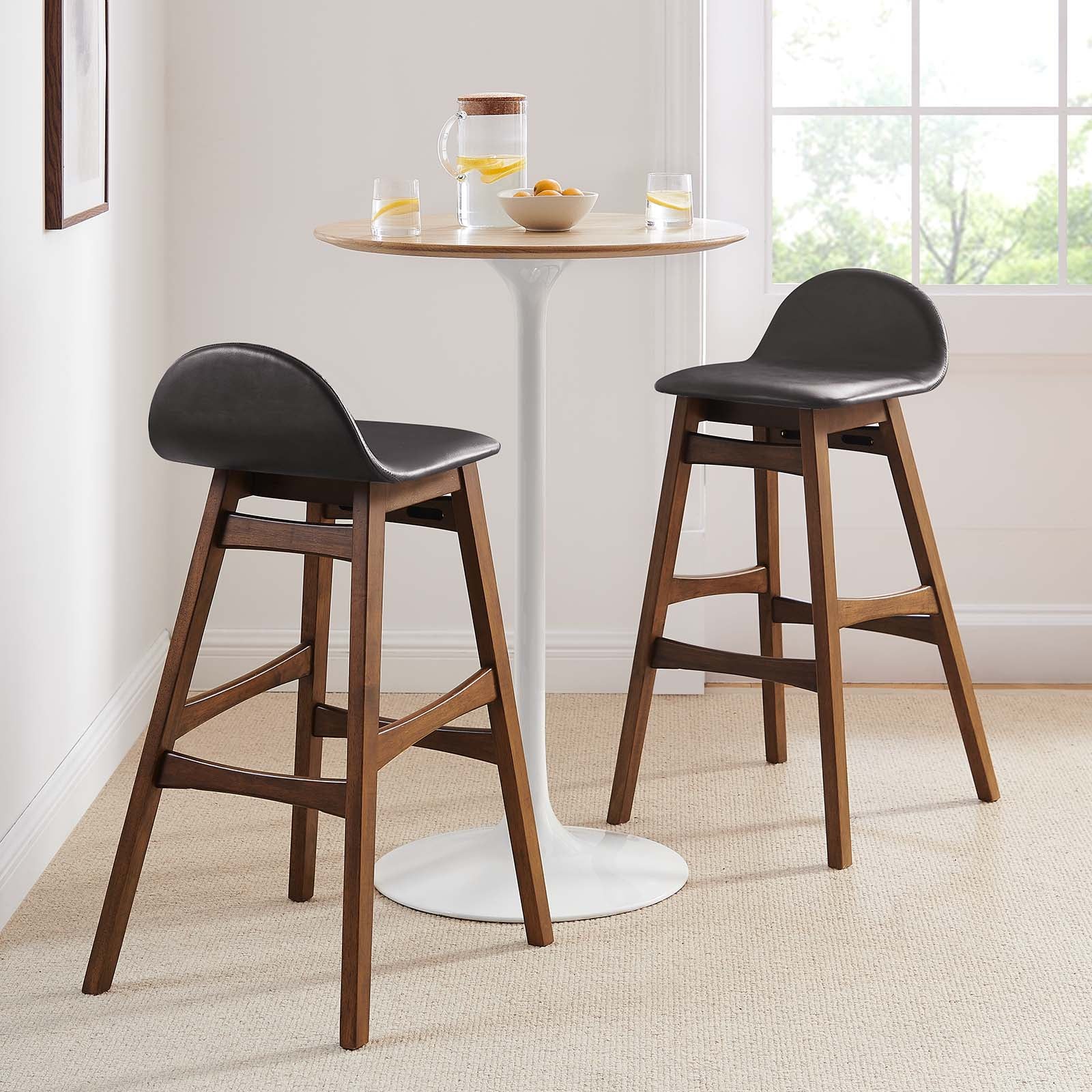 Juno Wood Bar Stool - Set of 2 - East Shore Modern Home Furnishings