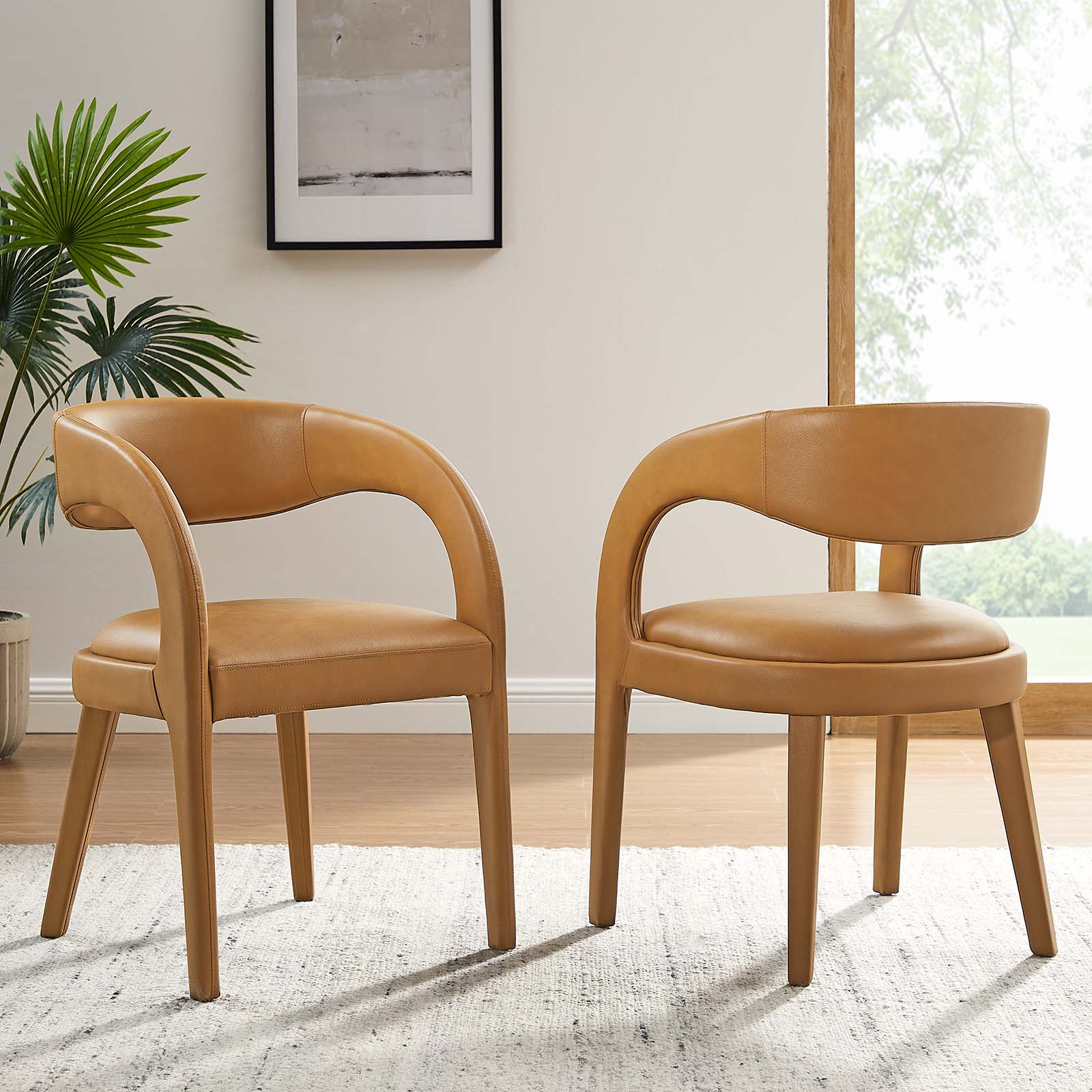 Pinnacle Vegan Leather Dining Chair Set of Two - East Shore Modern Home Furnishings