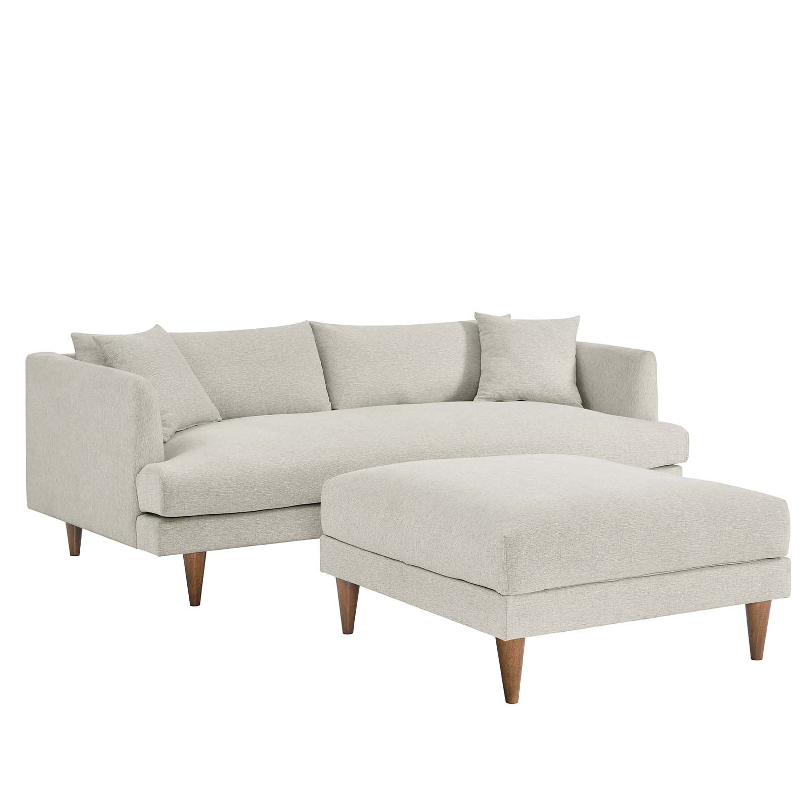 Zoya Down Filled Overstuffed Sofa and Ottoman Set - East Shore Modern Home Furnishings