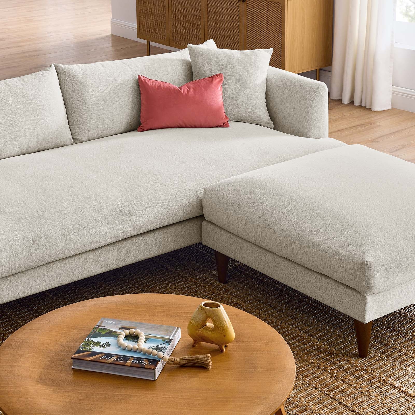 Zoya Down Filled Overstuffed Sofa and Ottoman Set - East Shore Modern Home Furnishings