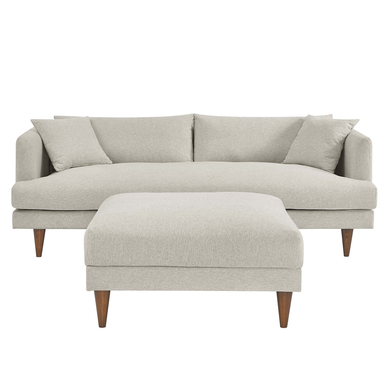 Zoya Down Filled Overstuffed Sofa and Ottoman Set - East Shore Modern Home Furnishings