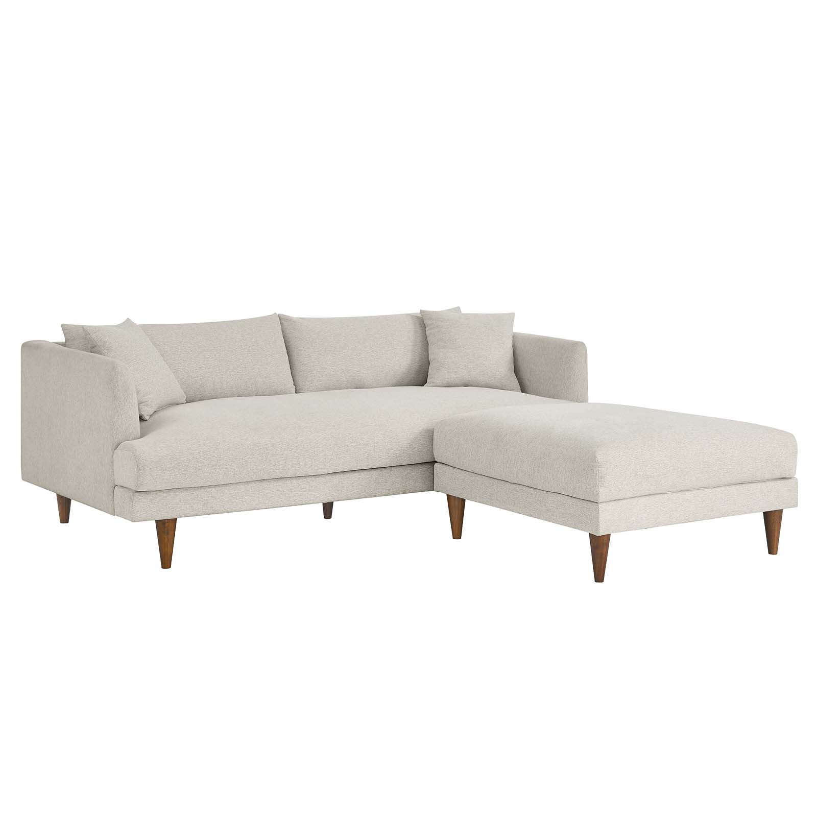 Zoya Down Filled Overstuffed Sofa and Ottoman Set - East Shore Modern Home Furnishings