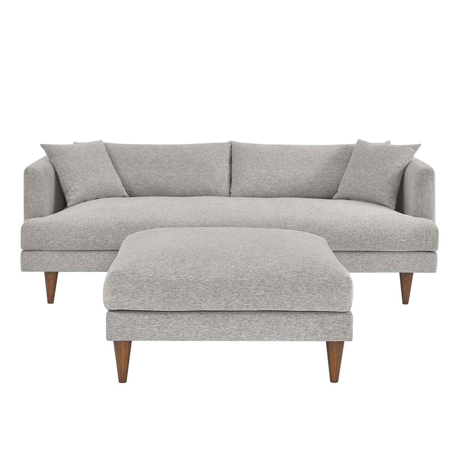 Zoya Down Filled Overstuffed Sofa and Ottoman Set - East Shore Modern Home Furnishings