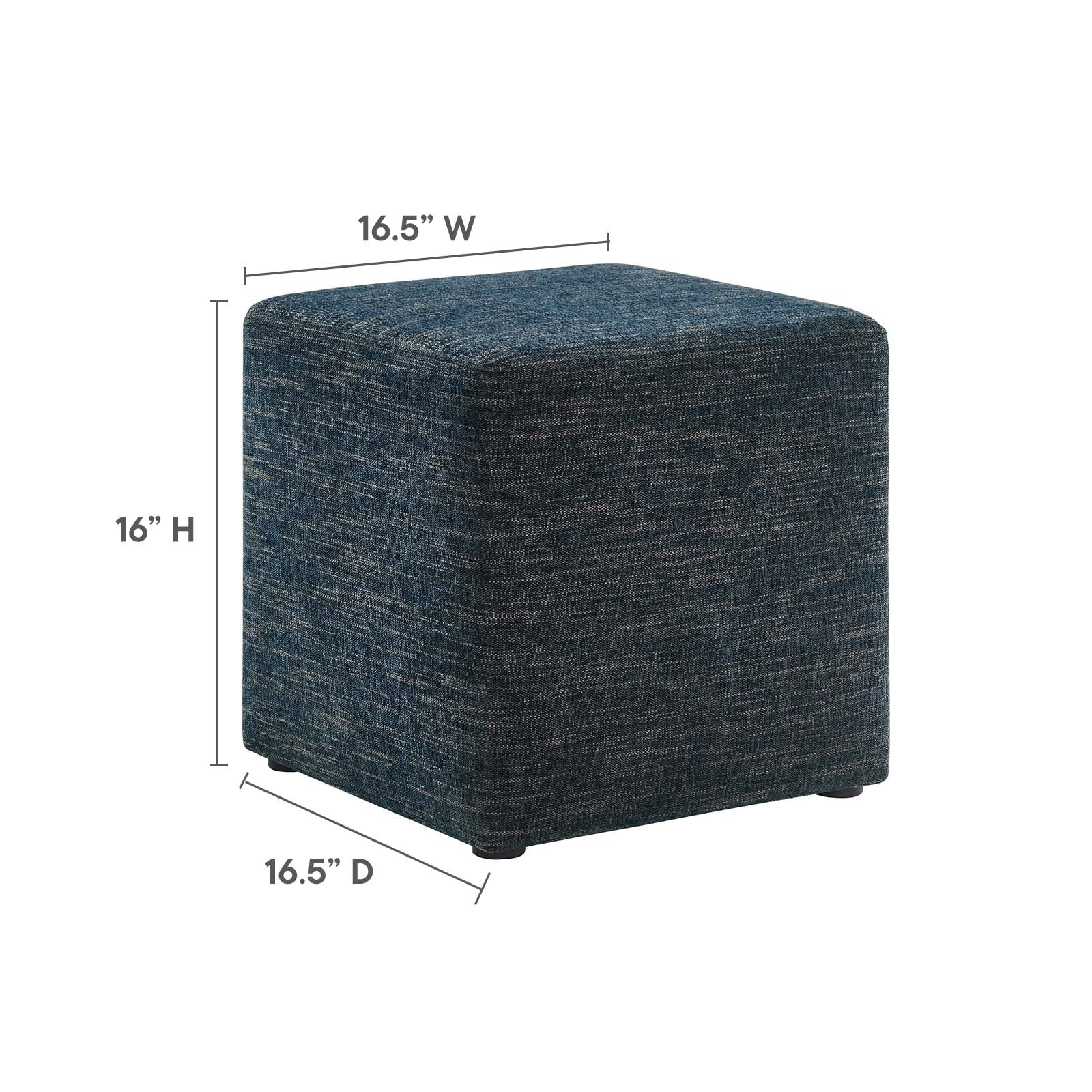 Callum 17" Square Woven Heathered Fabric Upholstered Ottoman - East Shore Modern Home Furnishings