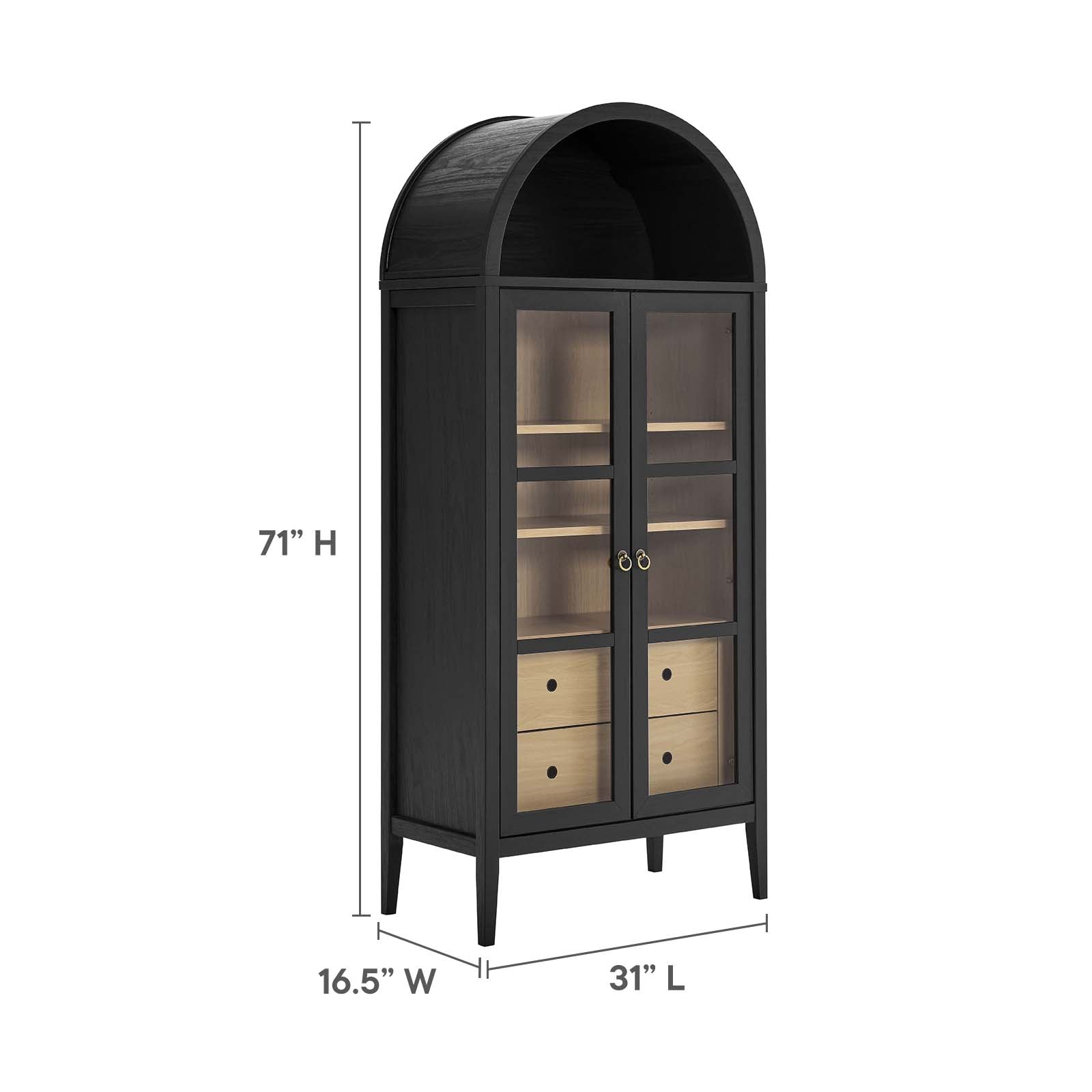 Nolan Tall Storage Display Cabinet - East Shore Modern Home Furnishings