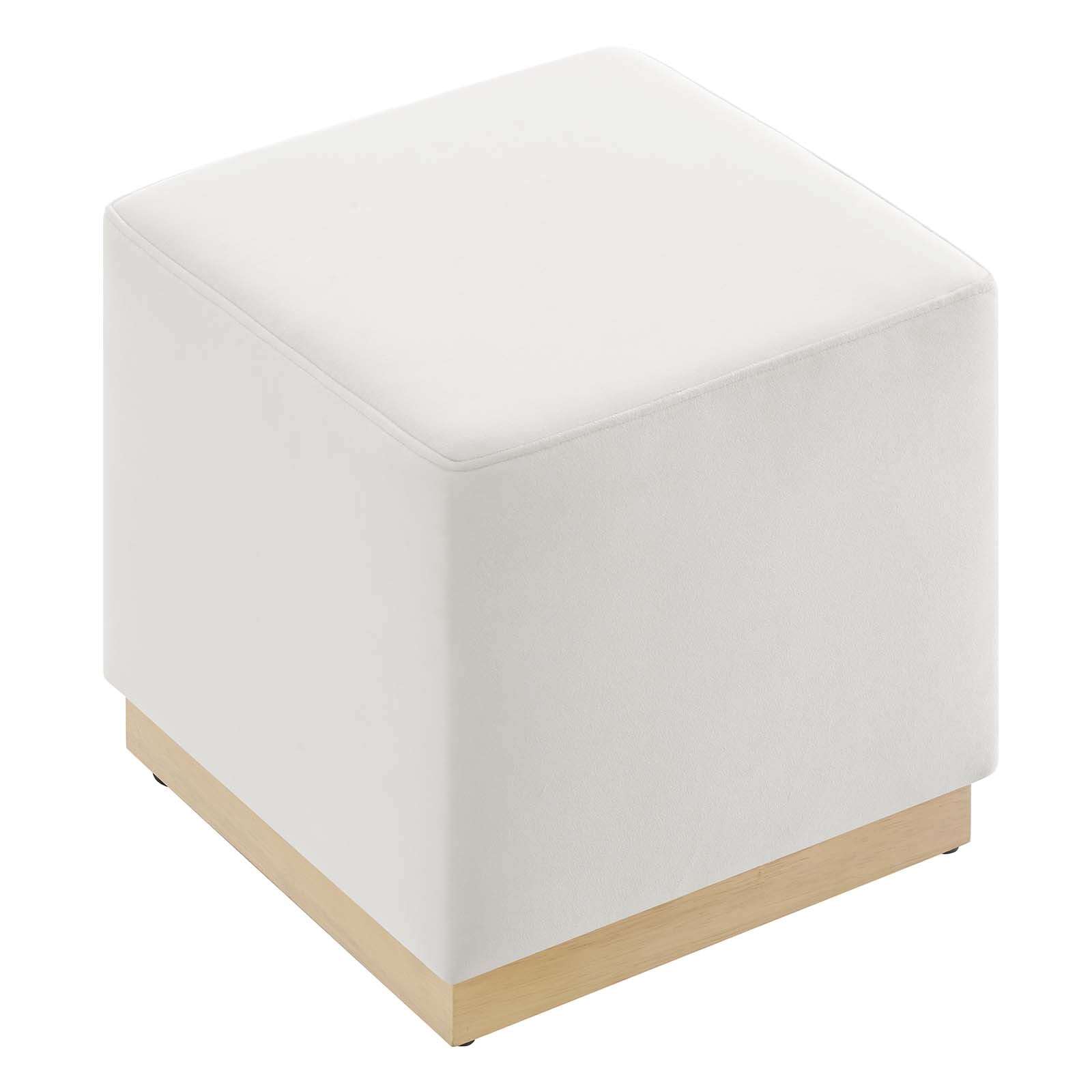 Tilden 17" Square Performance Velvet Upholstered Ottoman - East Shore Modern Home Furnishings