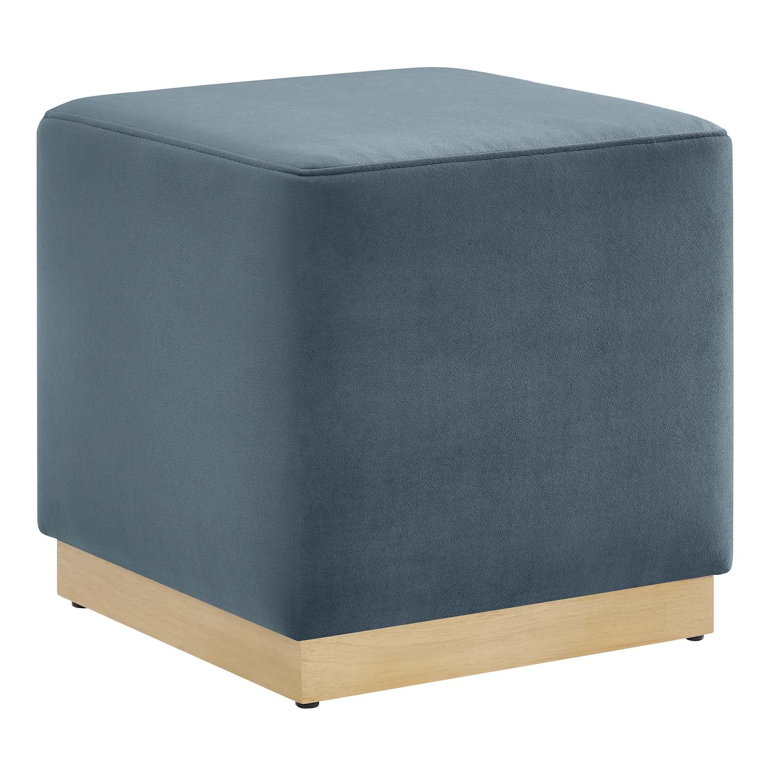 Tilden 17" Square Performance Velvet Upholstered Ottoman - East Shore Modern Home Furnishings