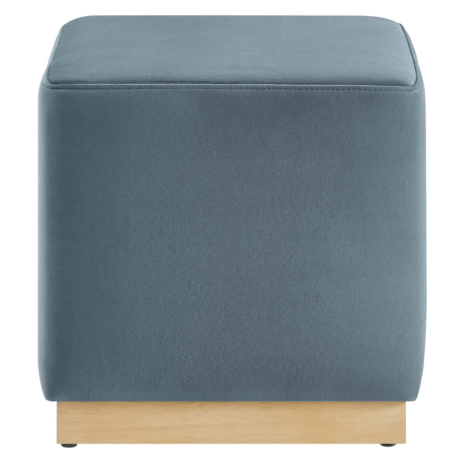 Tilden 17" Square Performance Velvet Upholstered Ottoman - East Shore Modern Home Furnishings