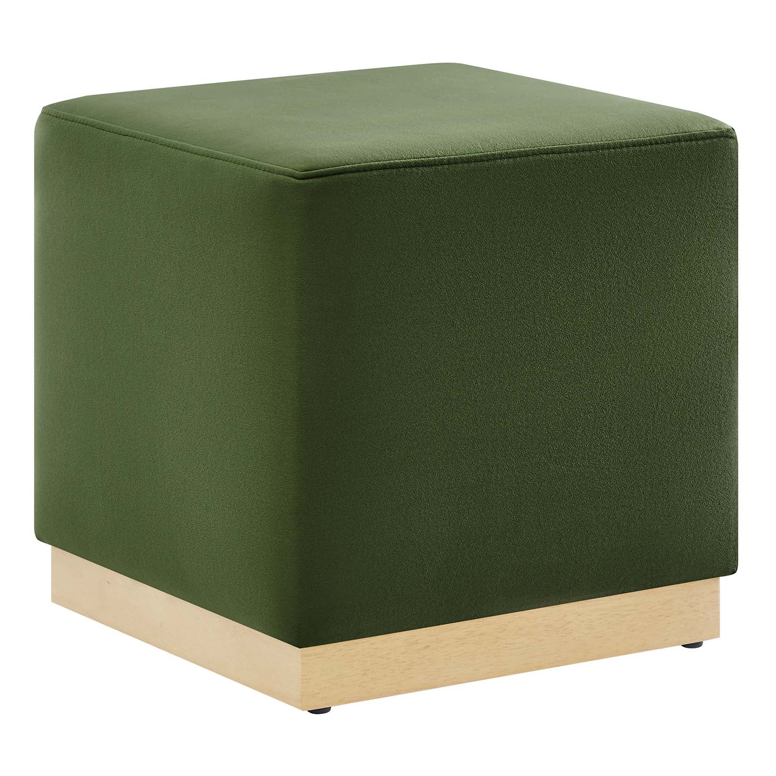 Tilden 17" Square Performance Velvet Upholstered Ottoman - East Shore Modern Home Furnishings