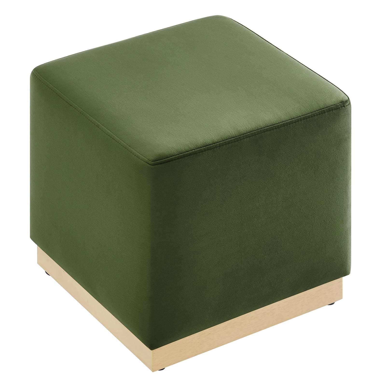 Tilden 17" Square Performance Velvet Upholstered Ottoman - East Shore Modern Home Furnishings