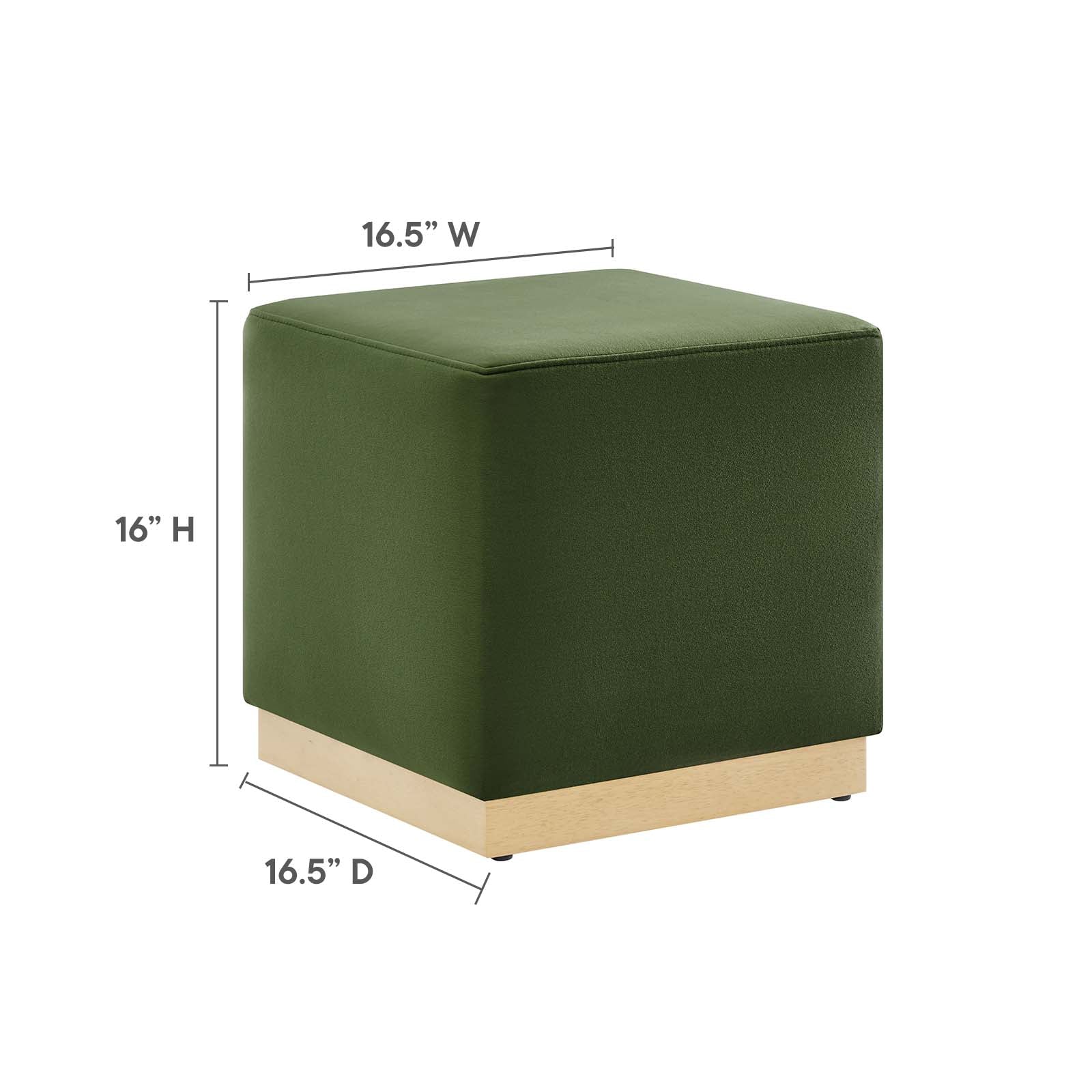 Tilden 17" Square Performance Velvet Upholstered Ottoman - East Shore Modern Home Furnishings