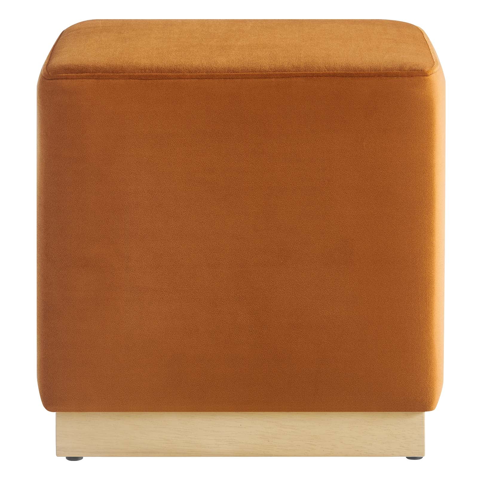 Tilden 17" Square Performance Velvet Upholstered Ottoman - East Shore Modern Home Furnishings