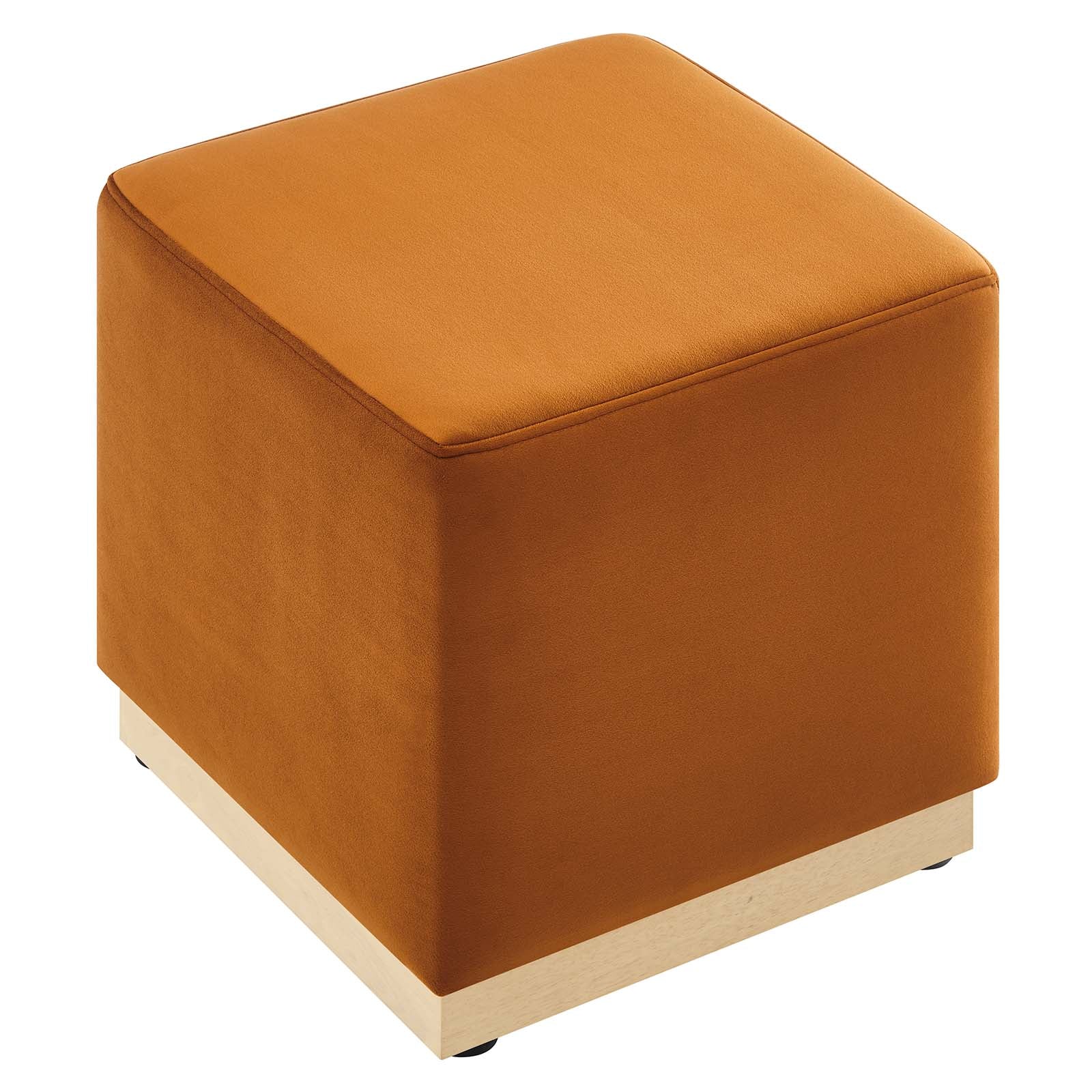 Tilden 17" Square Performance Velvet Upholstered Ottoman - East Shore Modern Home Furnishings