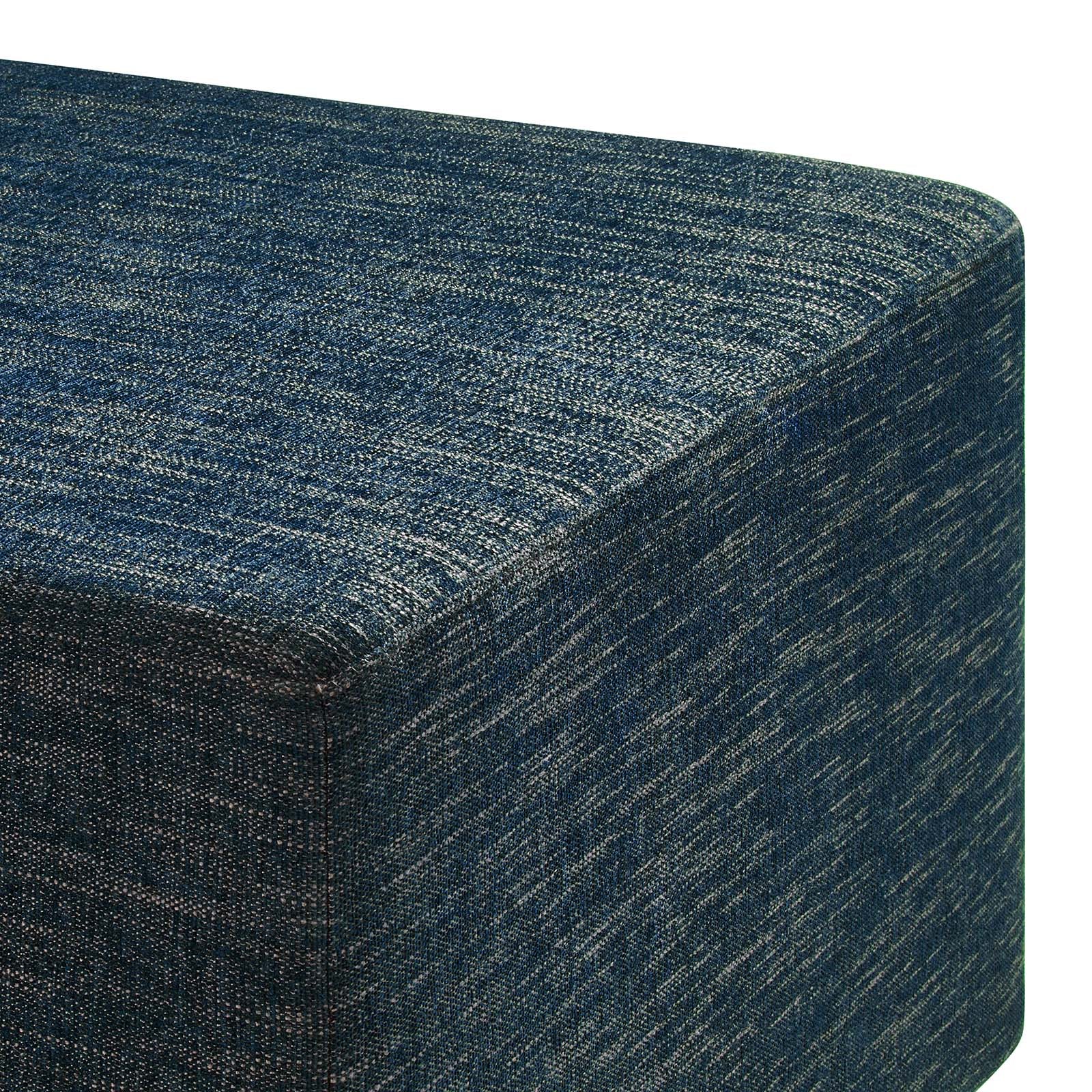 Callum Large 28" Square Woven Heathered Fabric Upholstered Ottoman - East Shore Modern Home Furnishings