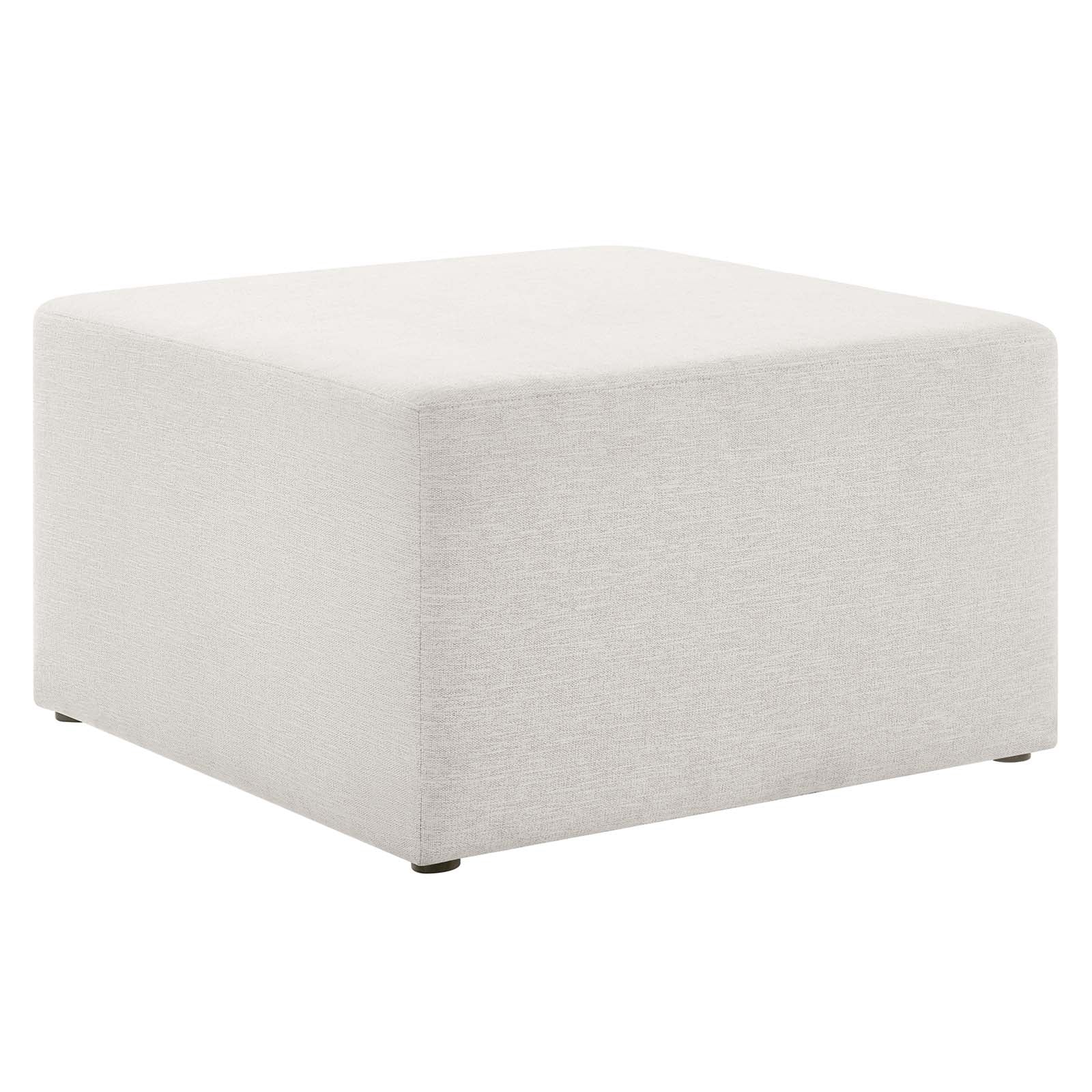 Callum Large 28" Square Woven Heathered Fabric Upholstered Ottoman - East Shore Modern Home Furnishings