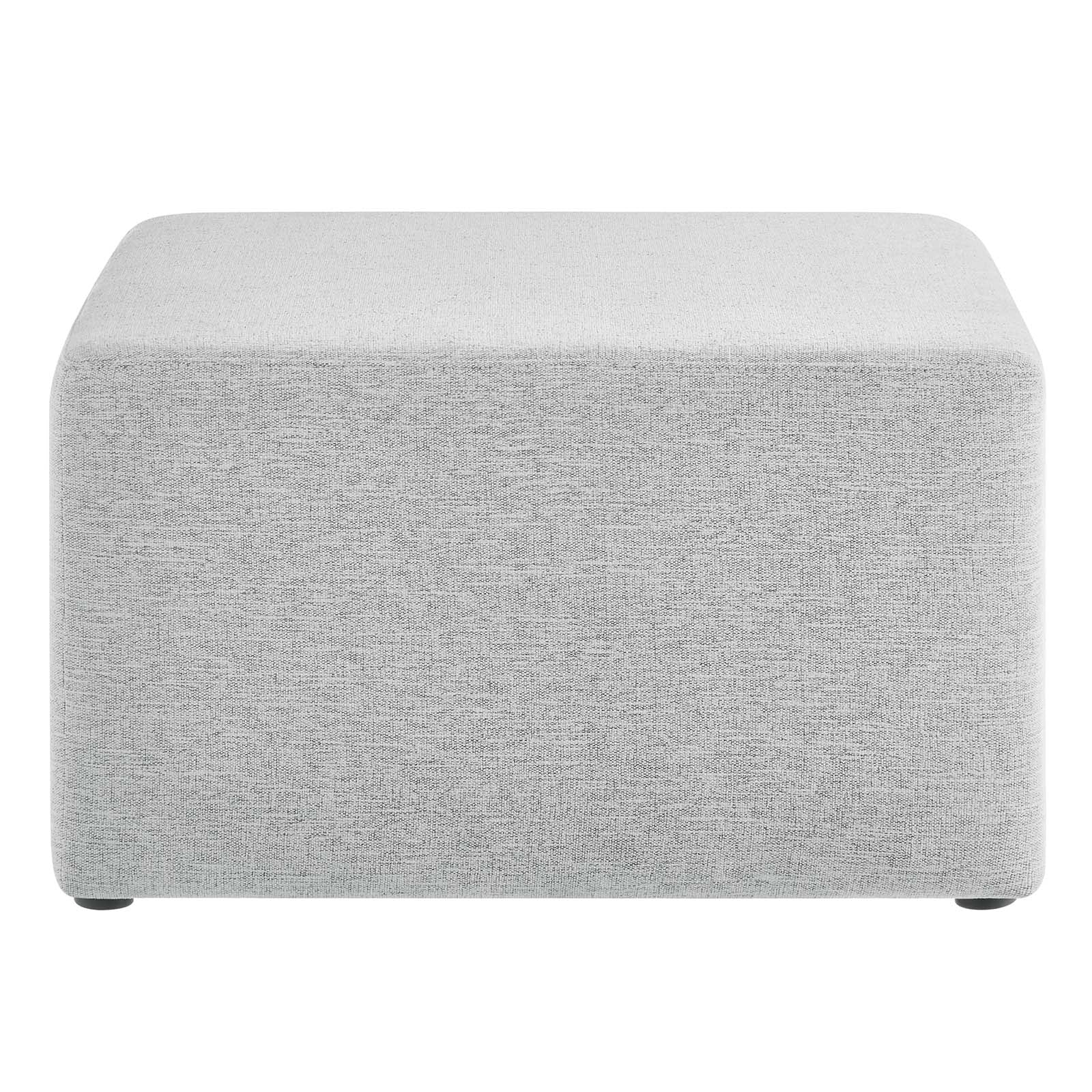 Callum Large 28" Square Woven Heathered Fabric Upholstered Ottoman - East Shore Modern Home Furnishings