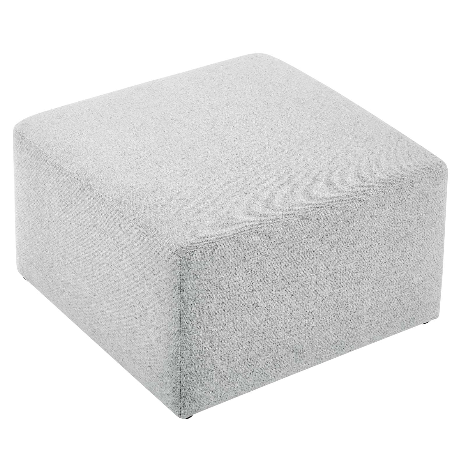 Callum Large 28" Square Woven Heathered Fabric Upholstered Ottoman - East Shore Modern Home Furnishings