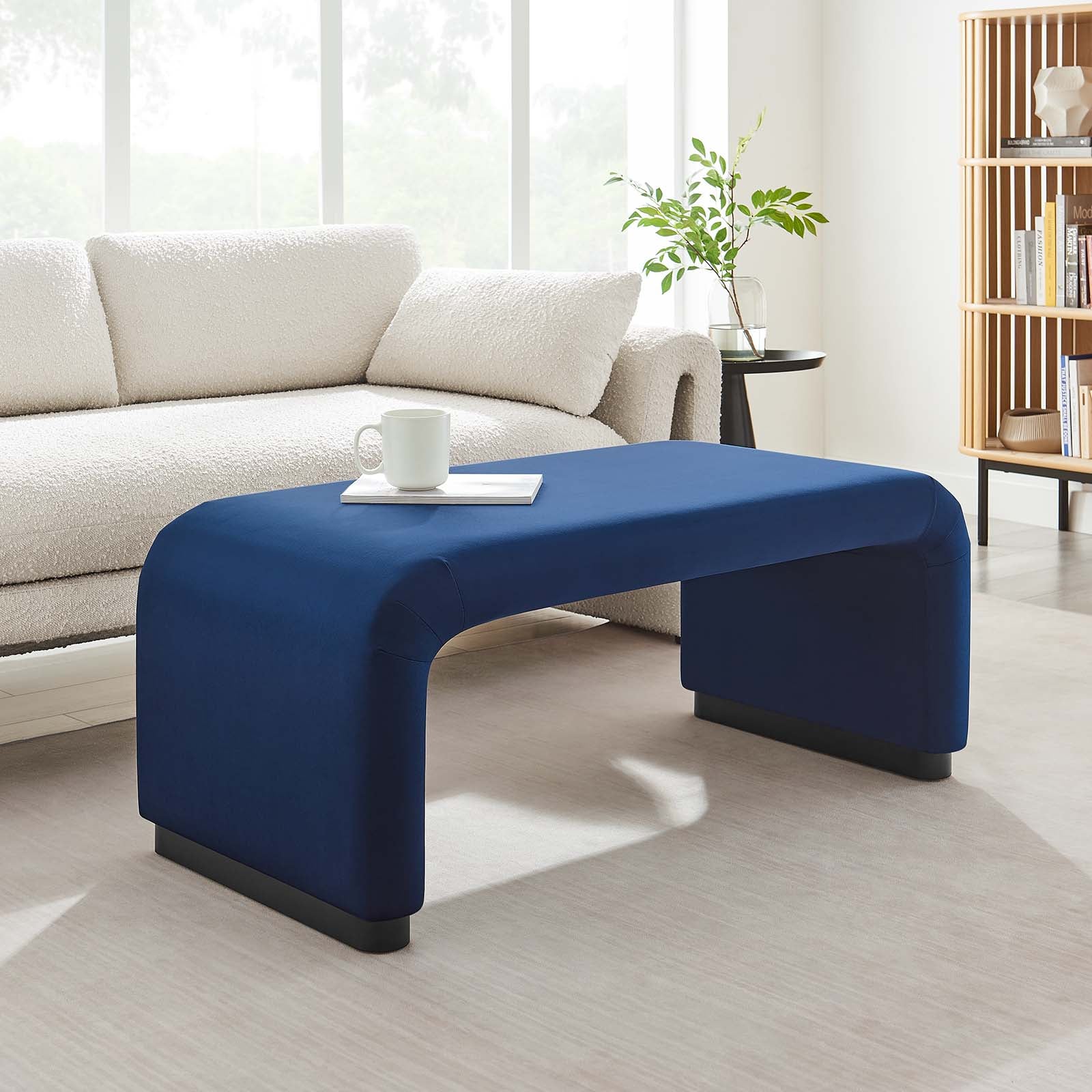 Koda Performance Velvet Waterfall Ottoman - East Shore Modern Home Furnishings