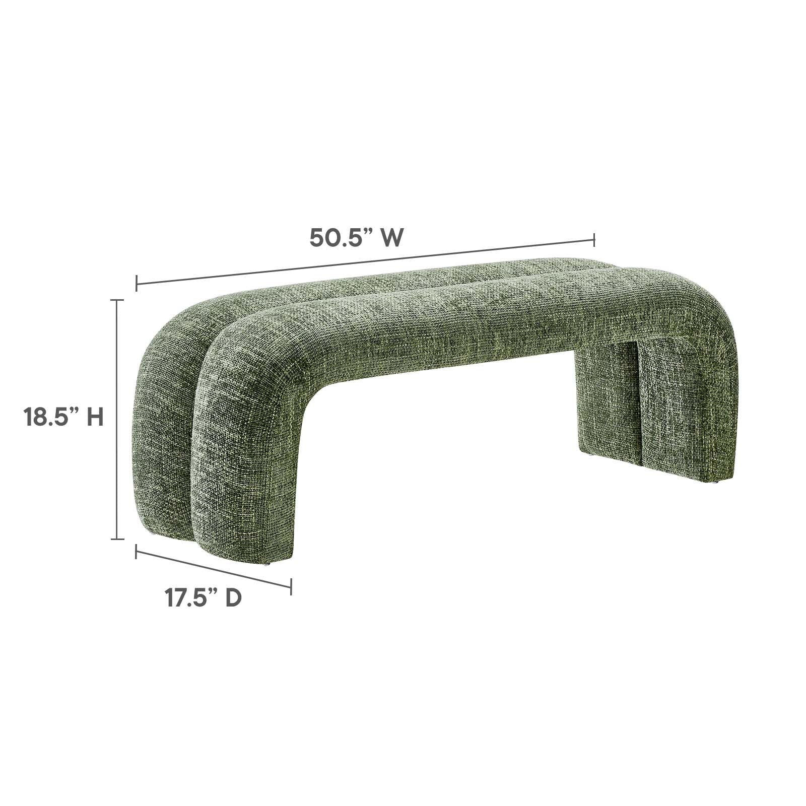 Dax 50.5" Chenille Upholstered Accent Bench - East Shore Modern Home Furnishings