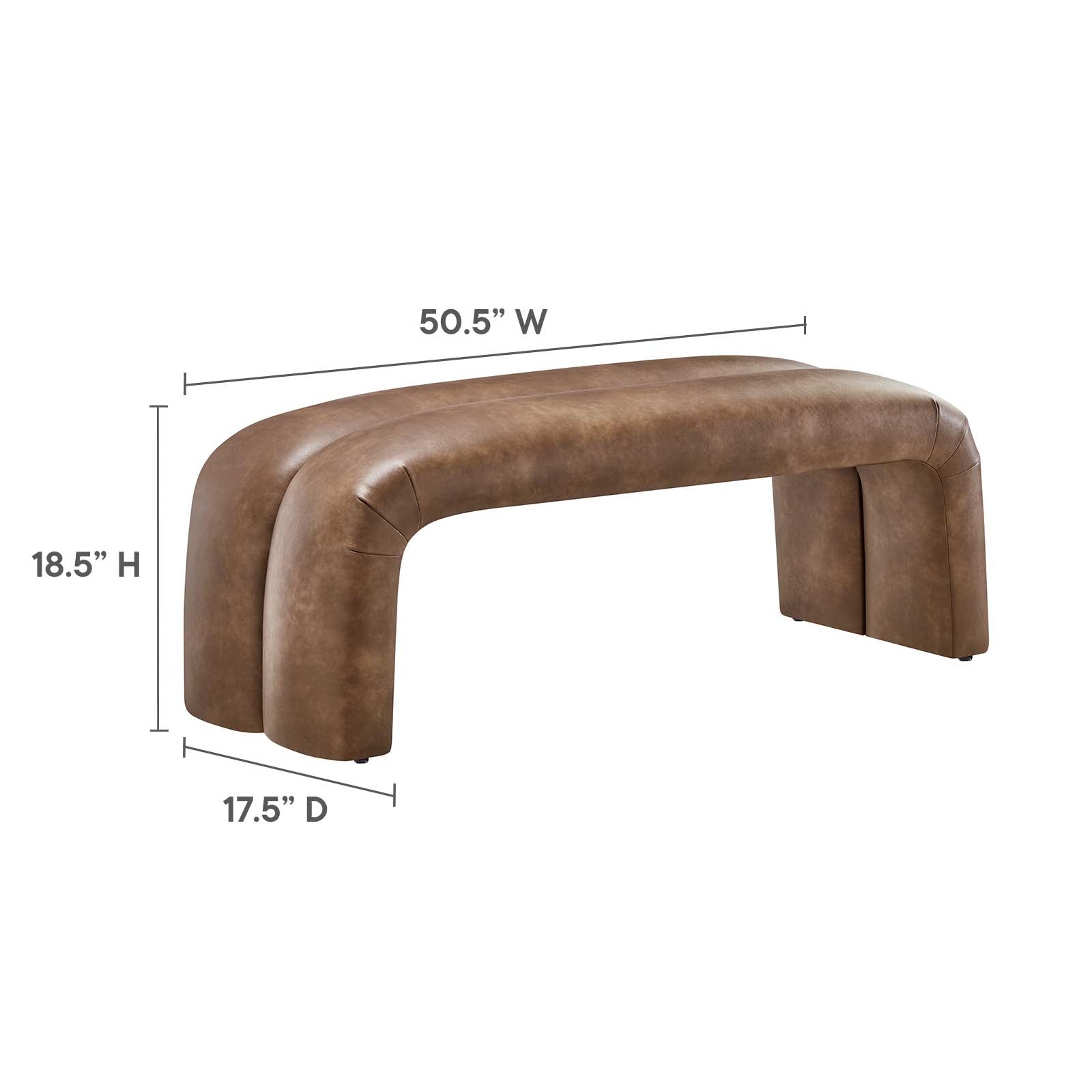 Dax 50.5" Vegan Leather Upholstered Accent Bench - East Shore Modern Home Furnishings