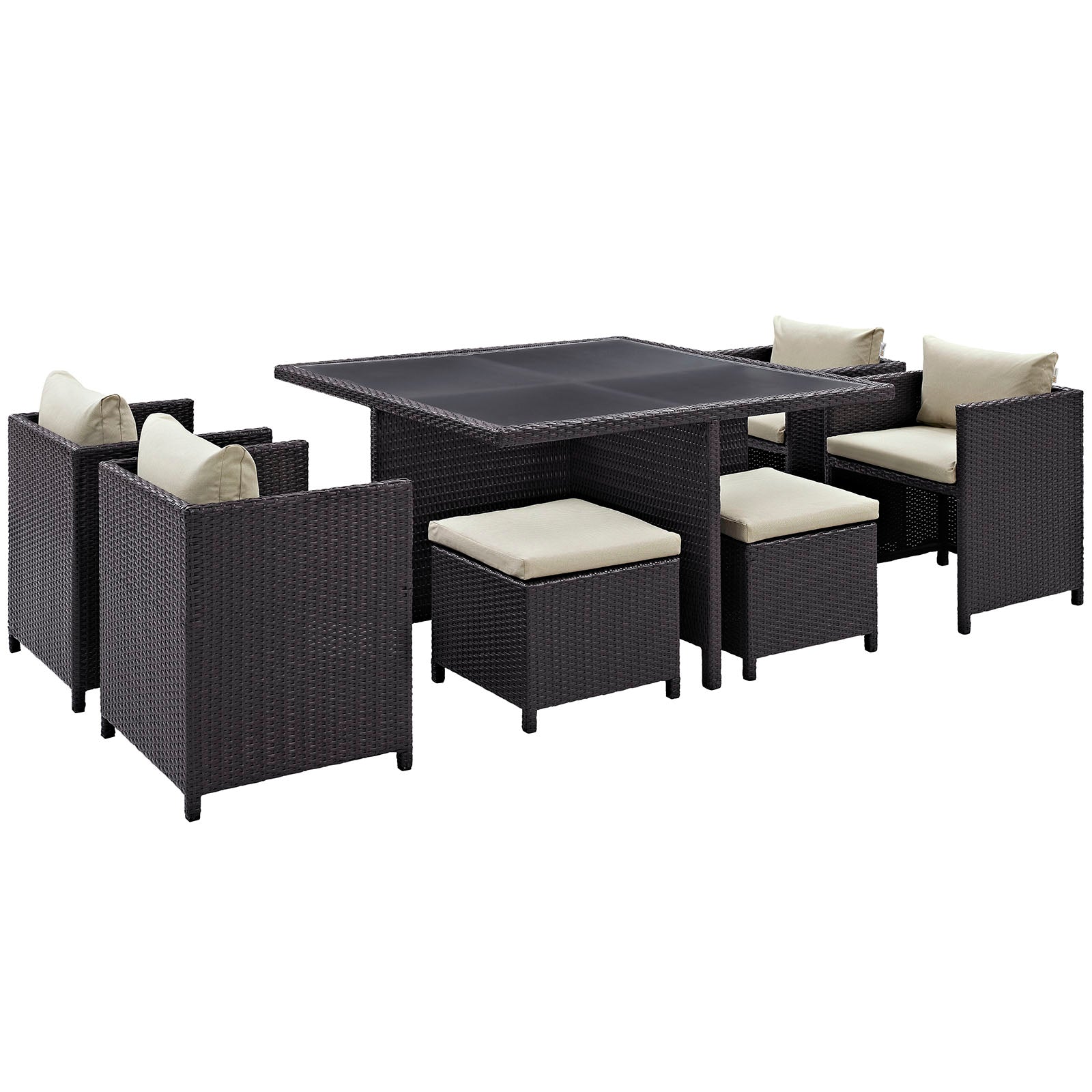 Inverse 9 Piece Outdoor Patio Dining Set - East Shore Modern Home Furnishings