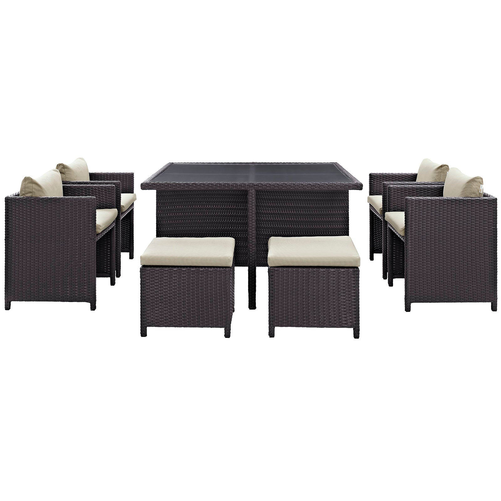 Inverse 9 Piece Outdoor Patio Dining Set - East Shore Modern Home Furnishings